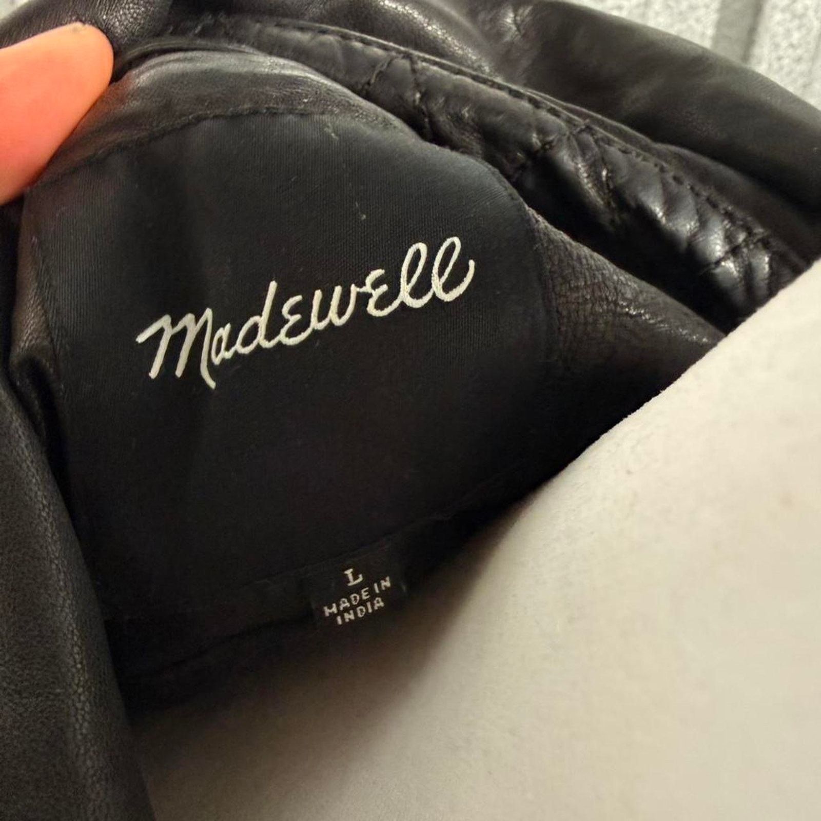 Madewell Madewell Classic Womens black leather jacket Size L / US 10 / IT 46 - 7 Thumbnail