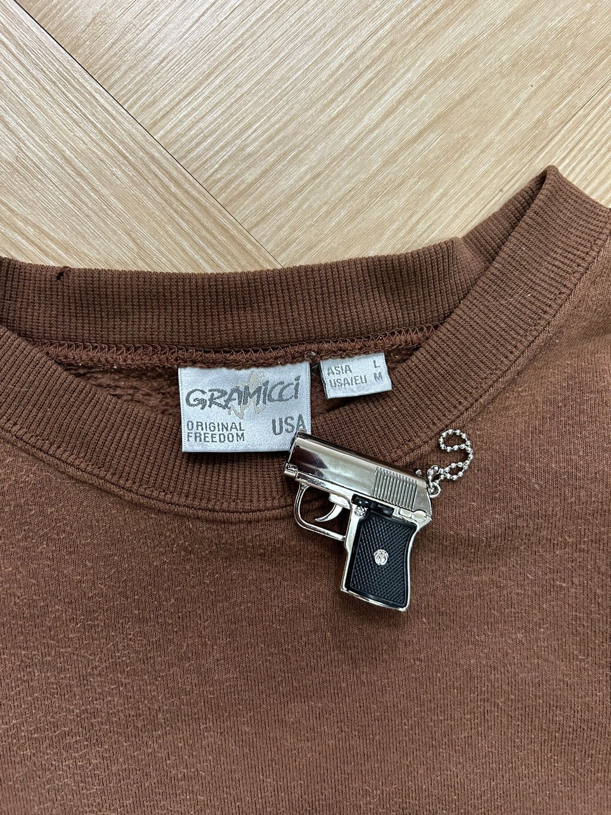 Designer × Grailed × Japanese Brand Vintage Gramicci crewneck sweatshirt centre logo Size US L / EU 52-54 / 3 - 6 Thumbnail
