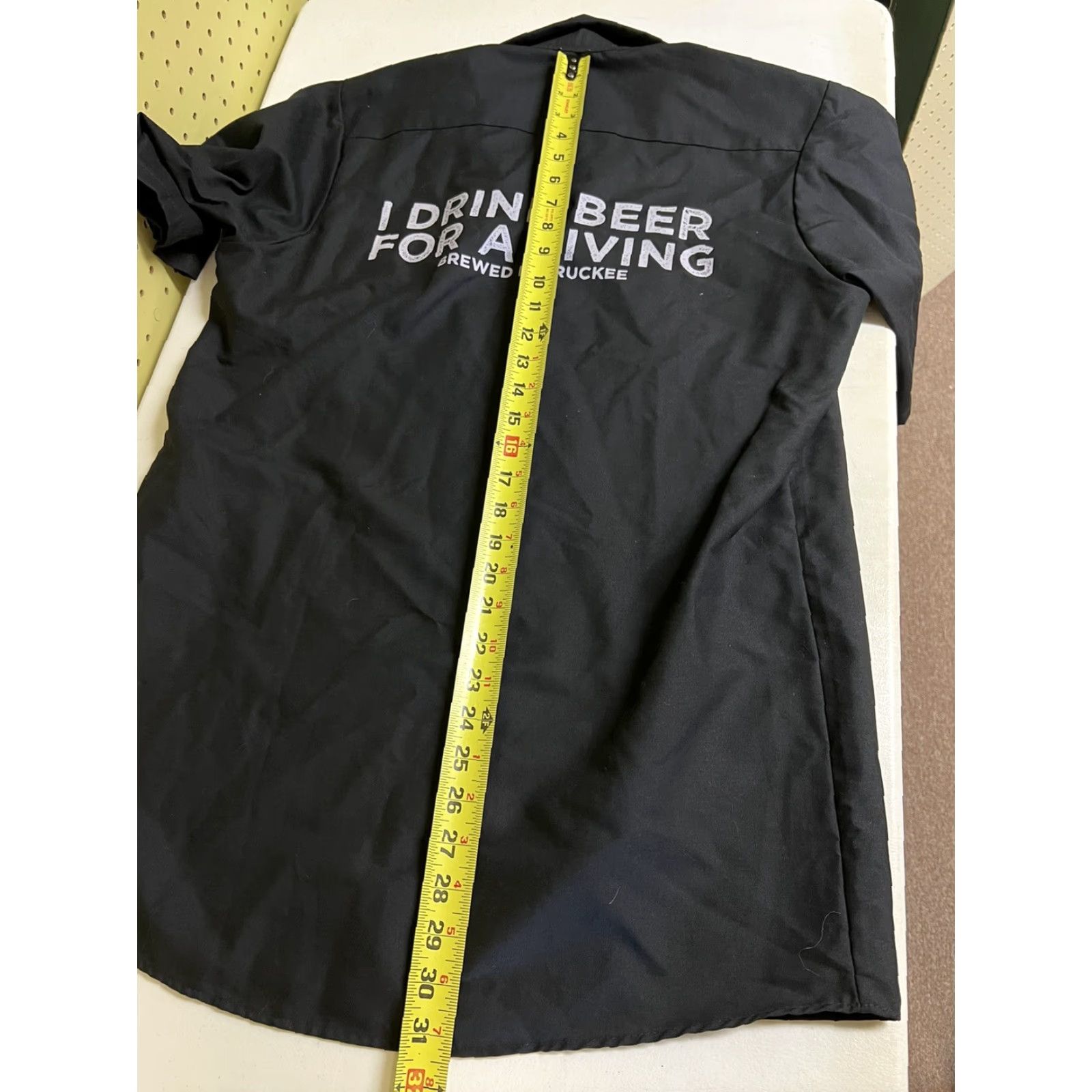 Red Kap Men’s Medium Fifty Fifty Brewing Co Button Short Sleeve Black Shirt Barrel Aged Size US M / EU 48-50 / 2 - 7 Thumbnail
