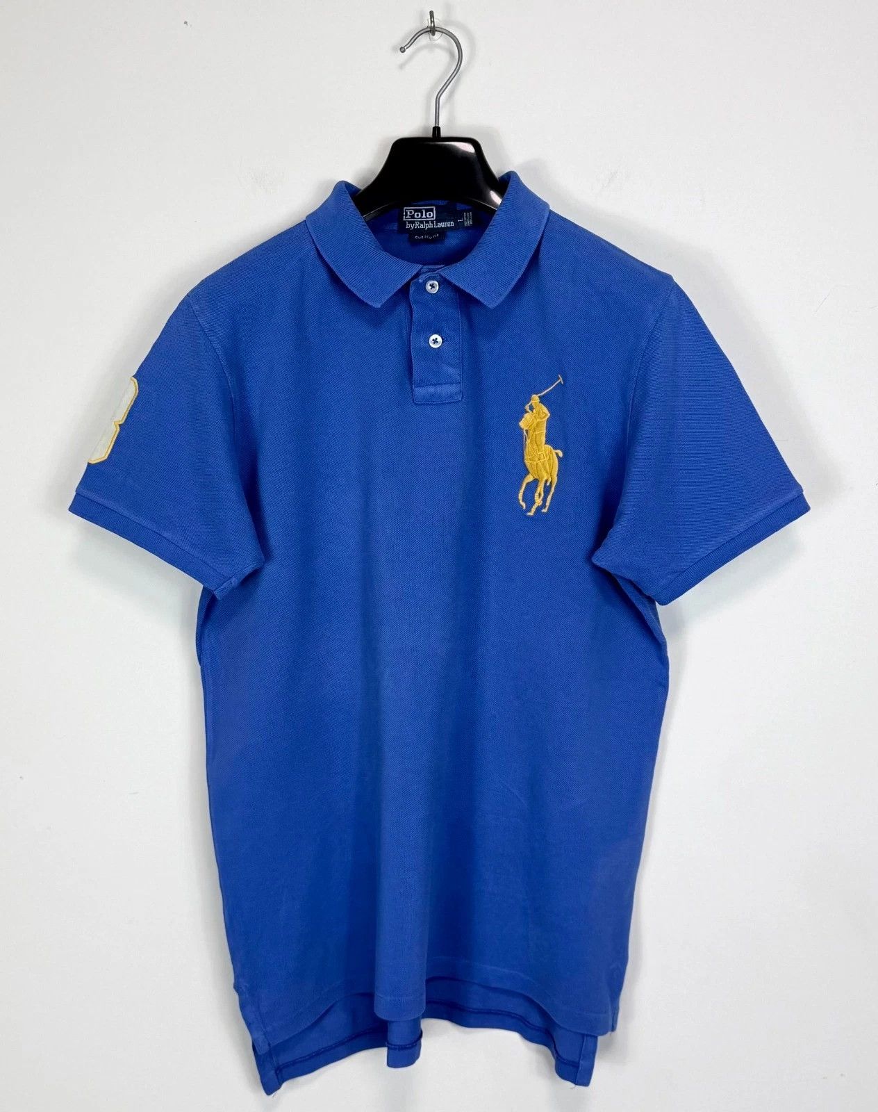 トップス 00s Polo Ralph Lauren Big Pony Polo No.3 Polo Ralph Lauren Big Pony 3 Navy Blue 100% Cotton Polo Shirt