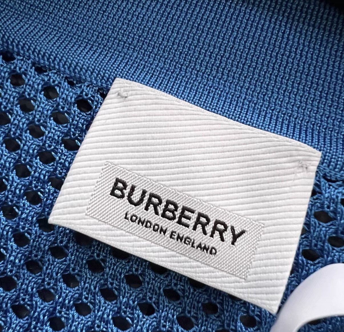 Burberry Burberry Blue Mesh Short-Sleeve Polo Shirt J41 Size US M / EU 48-50 / 2 - 4 Thumbnail