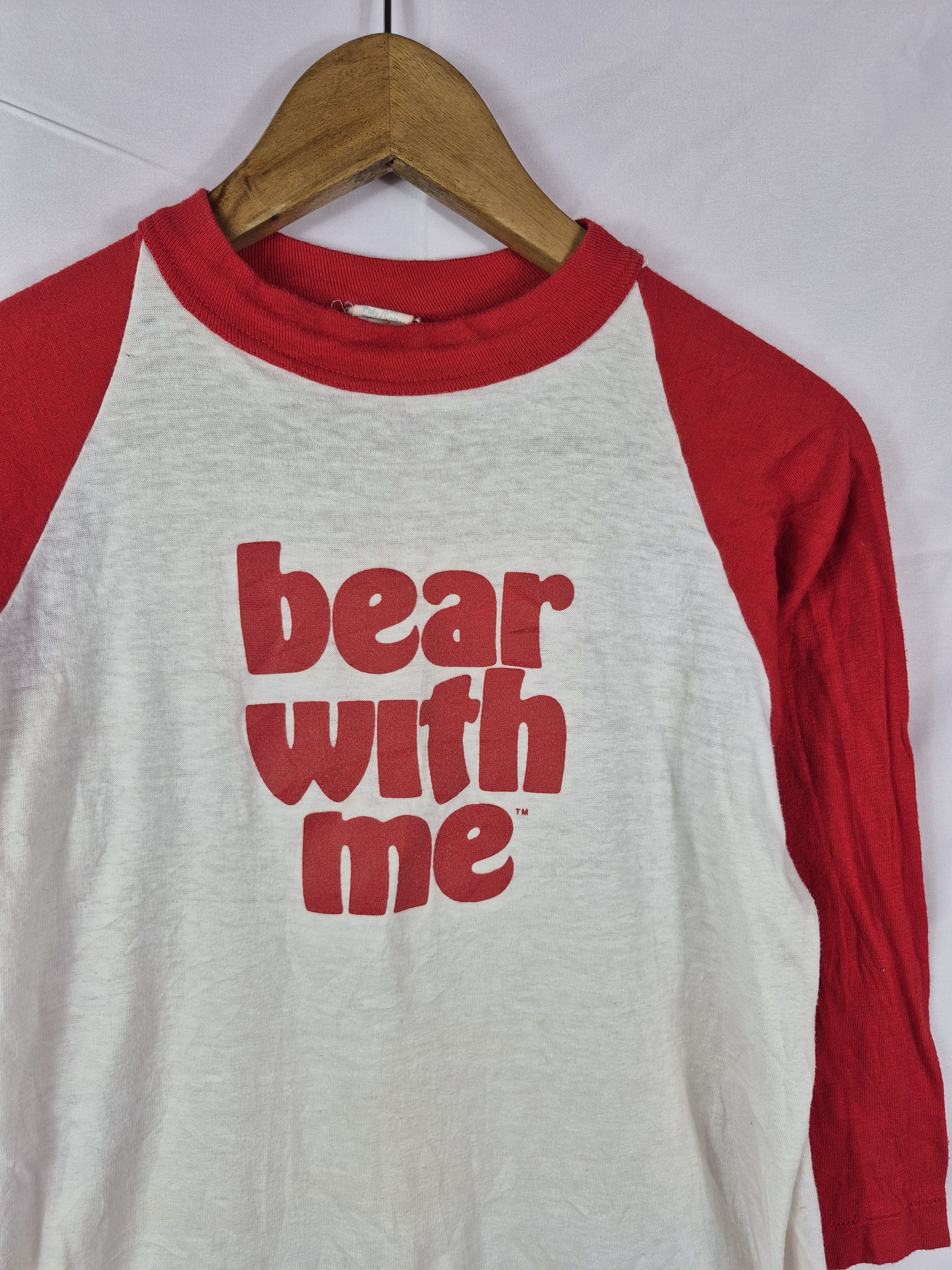 Vintage 🔥 Vintage 80s Bear With Me 3Q Tee Size US M / EU 48-50 / 2 - 3 Thumbnail
