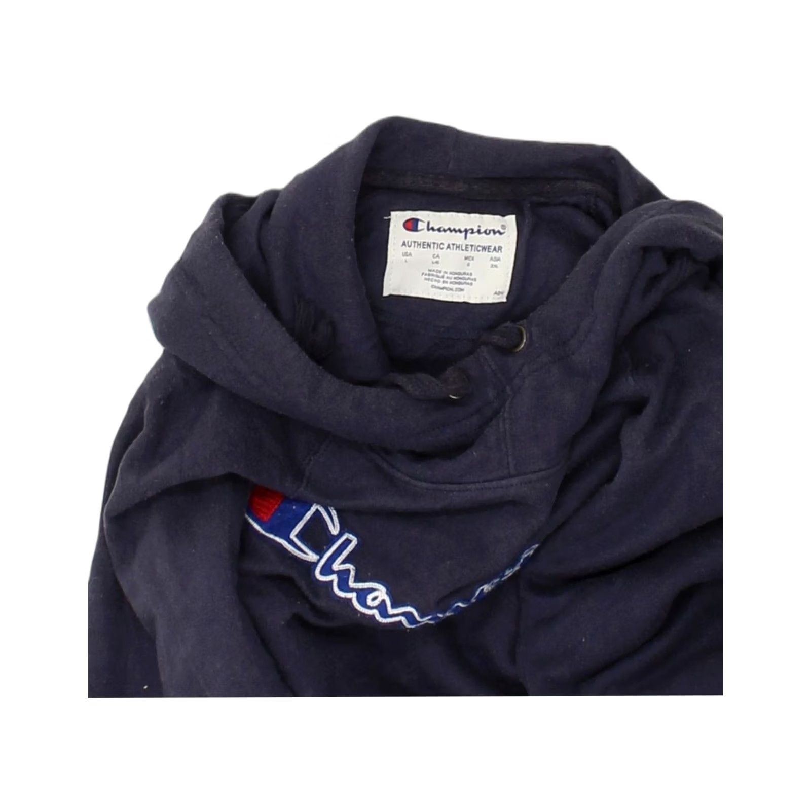 Champion VINTAGE CHAMPION Womens Hoodie Navy Blue Cotton Large L UK 16 Large CN15 Size L / US 10 / IT 46 - 3 Thumbnail