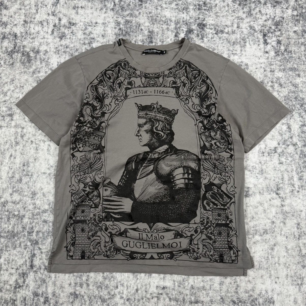 Dolce & Gabbana Dolce & Gabbana 2000s Monarchy King Grey T-Shirt Size US M / EU 48-50 / 2 - 1 Thumbnail