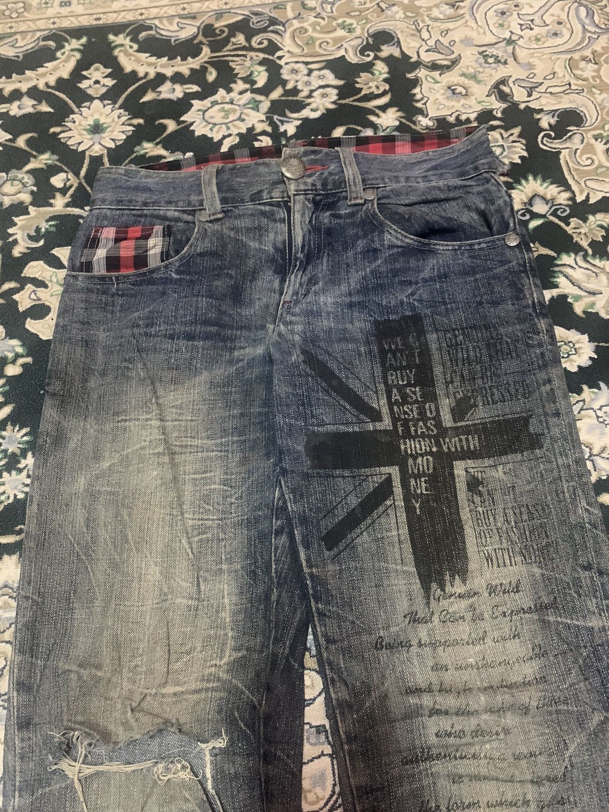 Seditionaries PUNKS STYLE JEANS DISTRESSED DESIGN BRAND JACK SERIKA Size US 31 - 6 Thumbnail