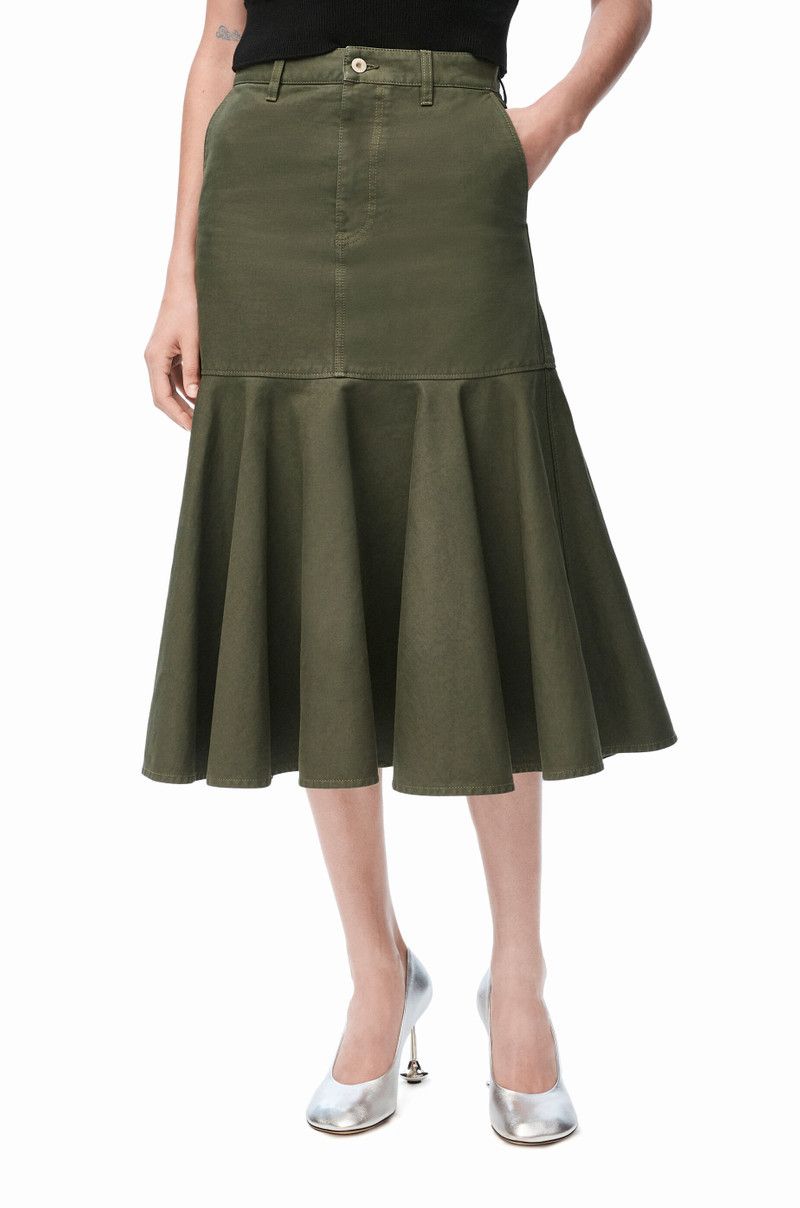 Loewe o1w1db10426 Skirts in Green Size 26" / US 2 / IT 38 - 3 Thumbnail