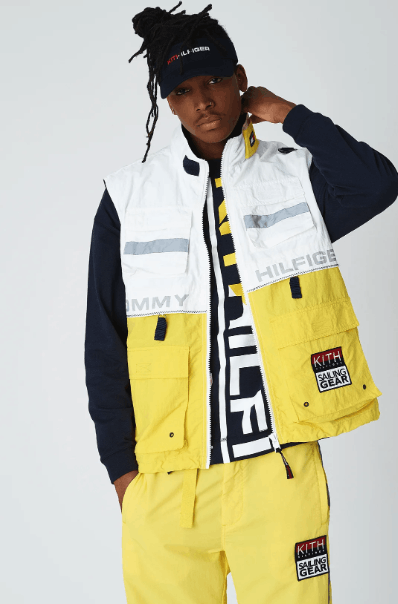 image of Kith Tommy Hilfiger Sailing Utility Vest Size Large in Yellow Red Blue Silver White, Men's