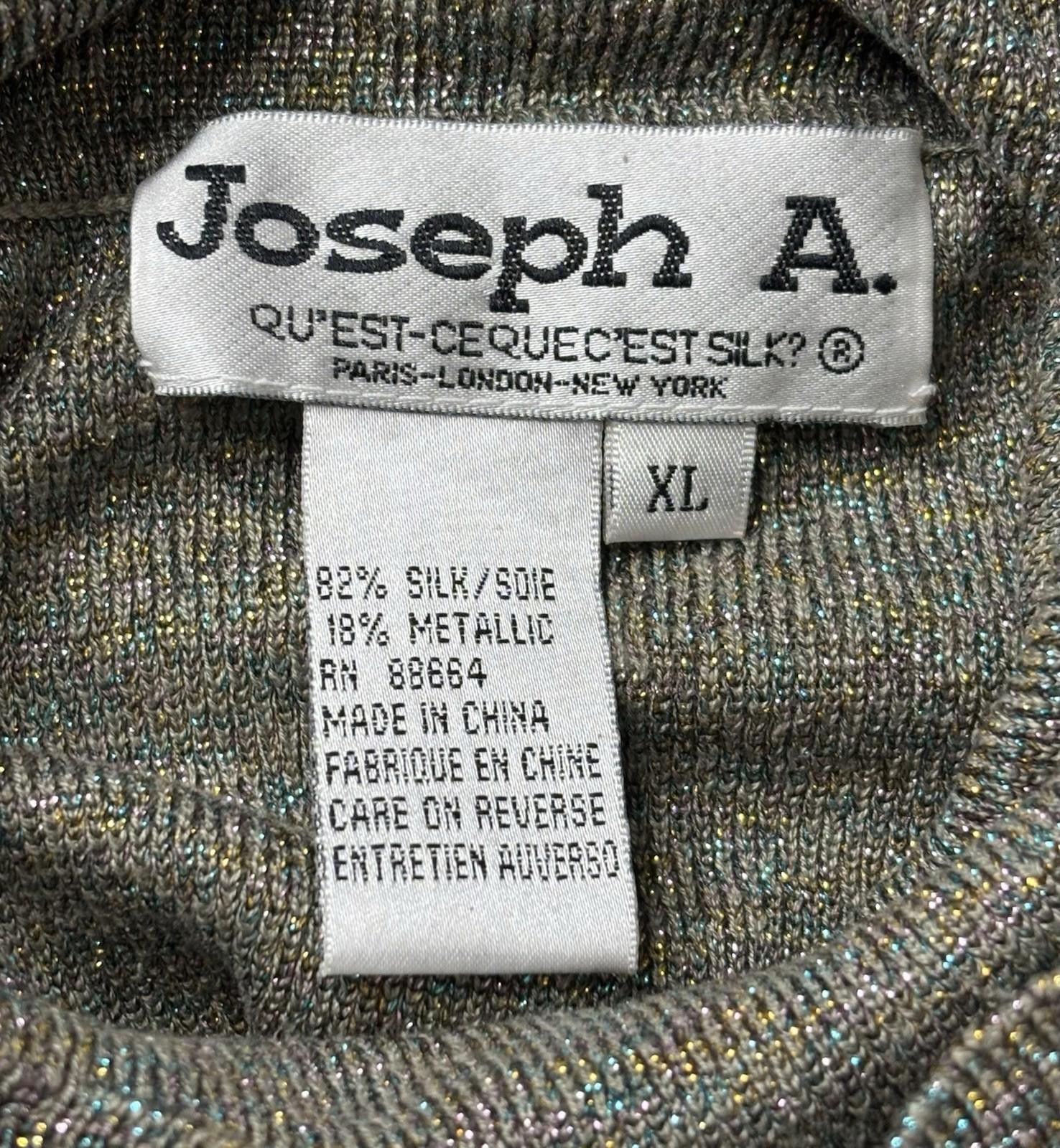 Joseph Abboud VTG Joesph A Top Women's Small Silk Confetti Metallic Size S / US 4 / IT 40 - 2 Thumbnail