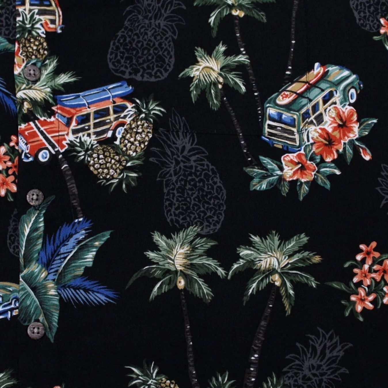 Vintage Batik Bay Hawaiian Shirt Mens 2XL XXL Black Floral Rayon Short Sleeve Button Up Size US XXL / EU 58 / 5 - 7 Thumbnail