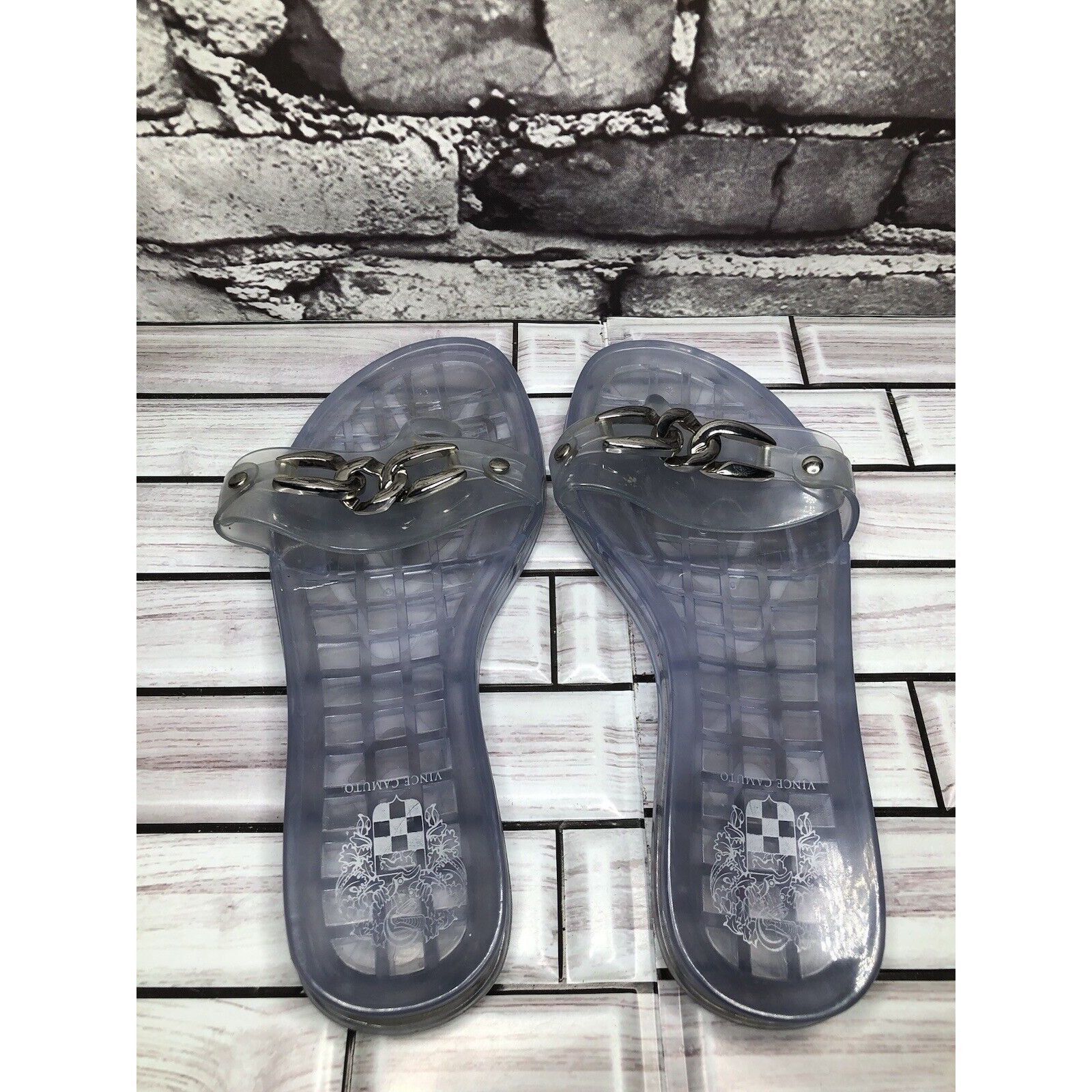 Vince Camuto Vince Camuto Clear Rubber Chain Casual Thong Slides Sandals Size US 6 / IT 36 - 5 Thumbnail
