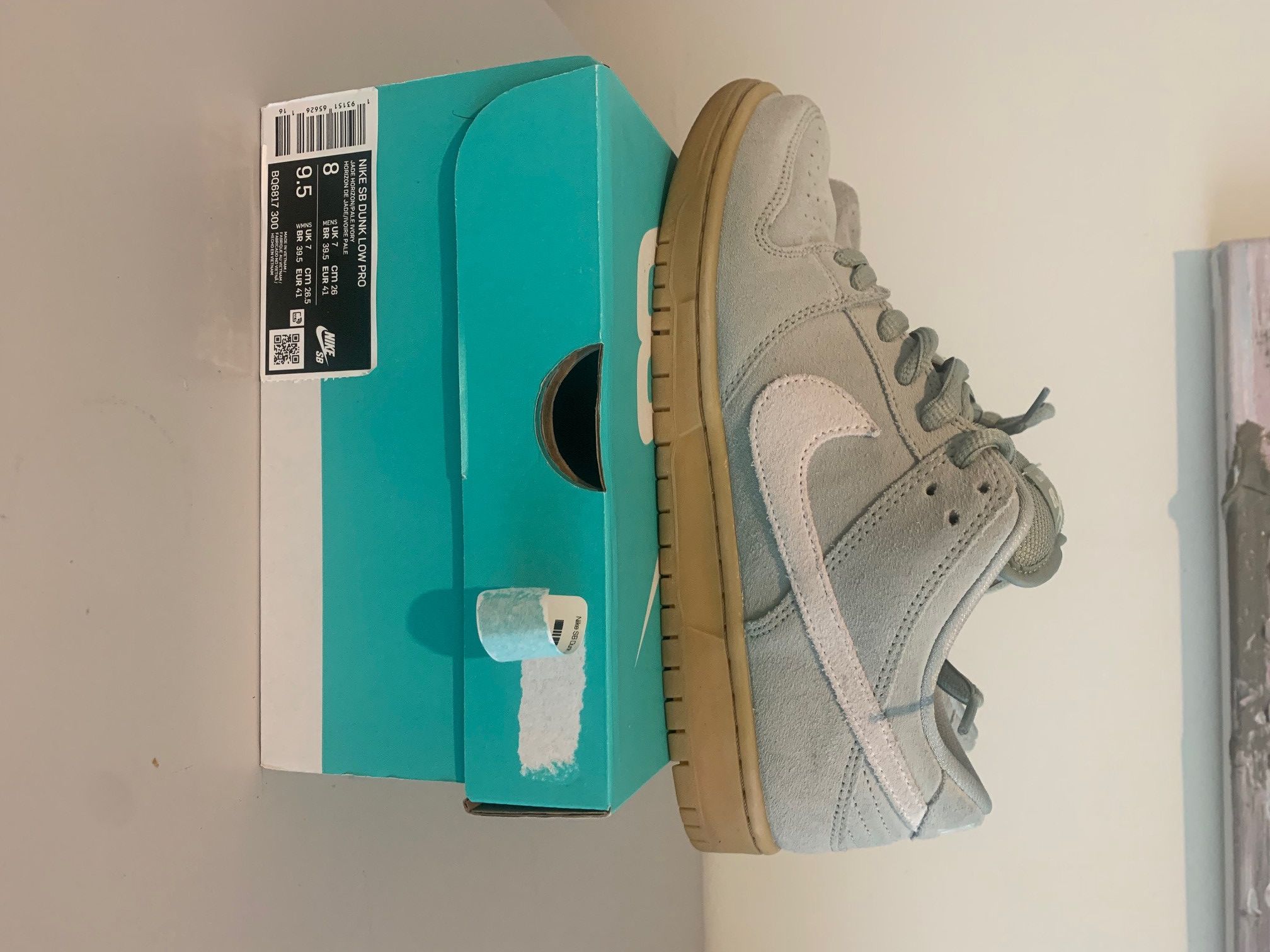 image of Nike Sb Dunk Low Island Green - Horizon Green Gum - Size 8 Shoes, Men's