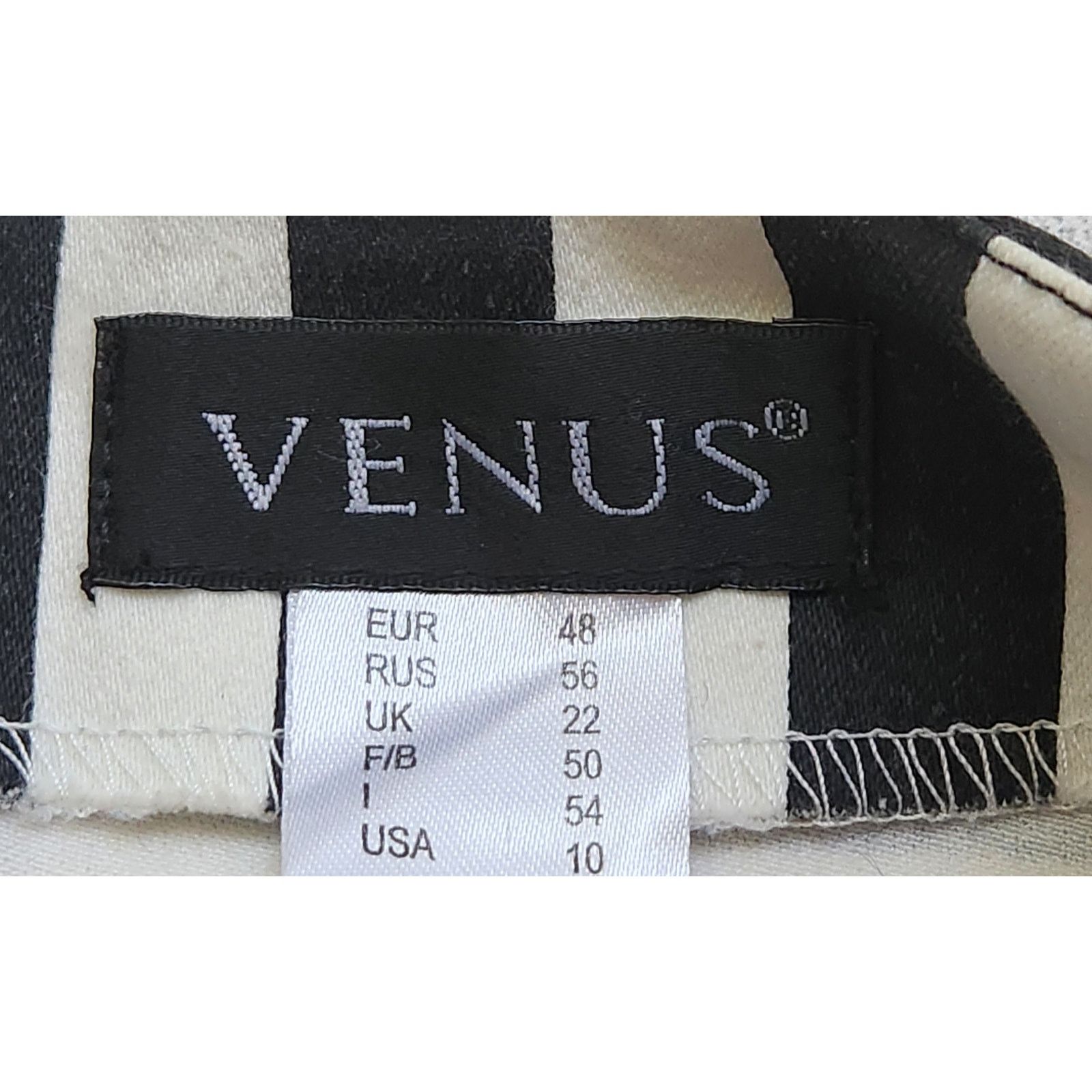 Other Venus Black White Stripe Pencil Skirt 10 Lightweight Size 32" / US 10 / IT 46 - 3 Thumbnail