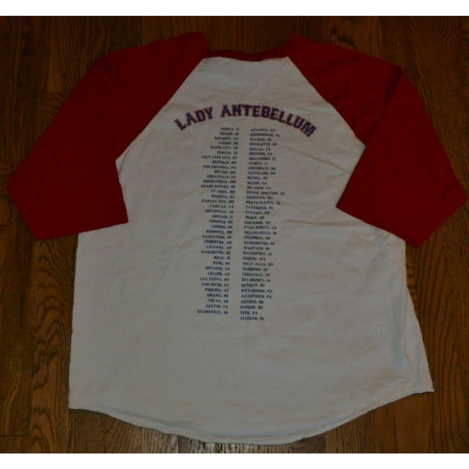Etro VINTAGE Lady Antebellum Raglan Jersey Concert Tour T Shirt XL White 3/4 Sleeve Graphic Tee Mens XL Size US XL / EU 56 / 4 - 3 Thumbnail