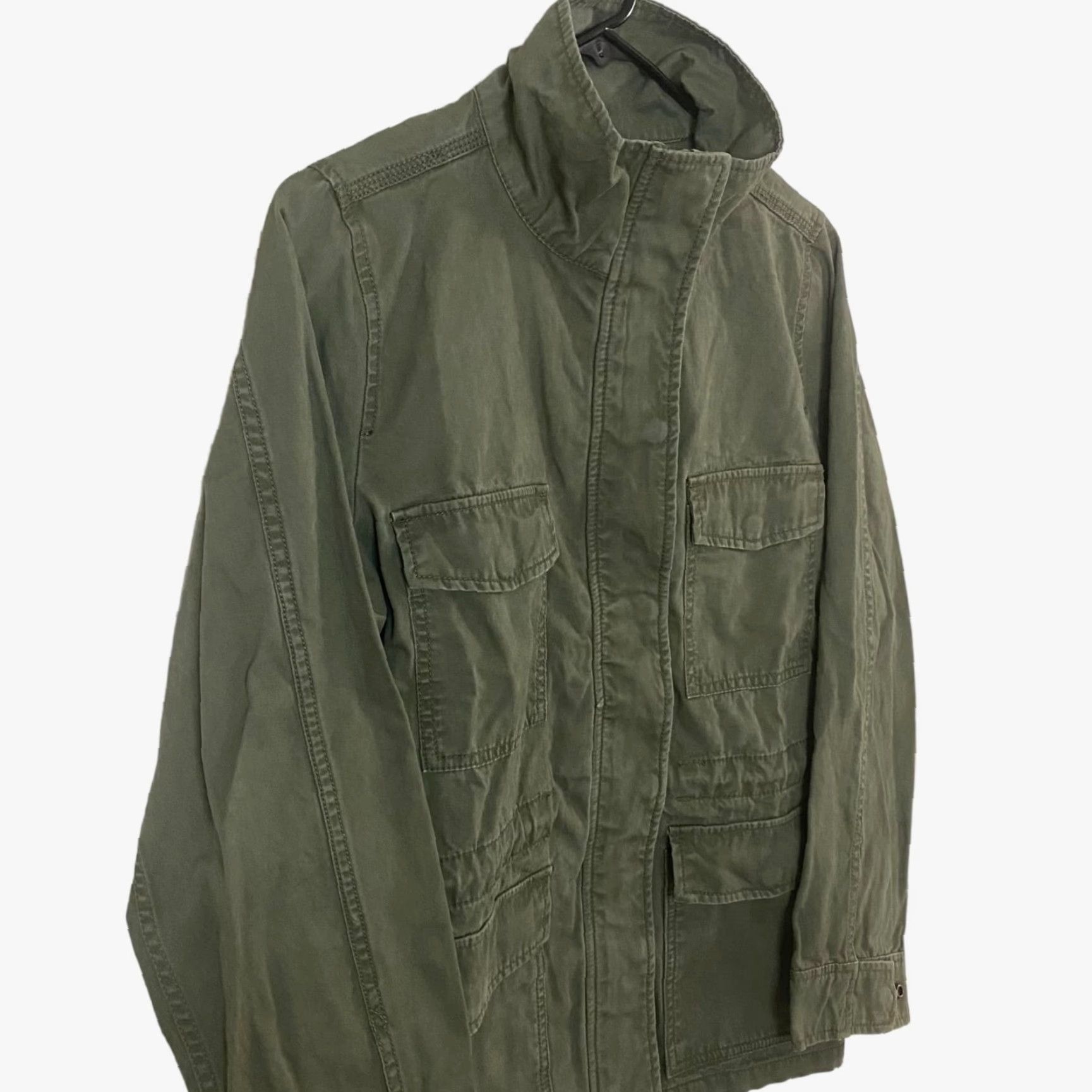 Madewell Madewell Women's Jacket Small Army Green Utility Full-Zip Long-Sleeve Cotton Military Style Size S / US 4 / IT 40 - 4 Thumbnail