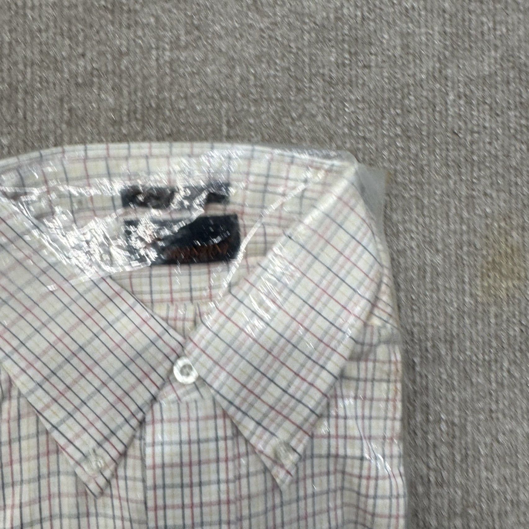 Vintage VINTAGE Bronzini Dress Shirt Mens Button Down Check Stripe 15.5 NOS White Size 42R - 3 Thumbnail