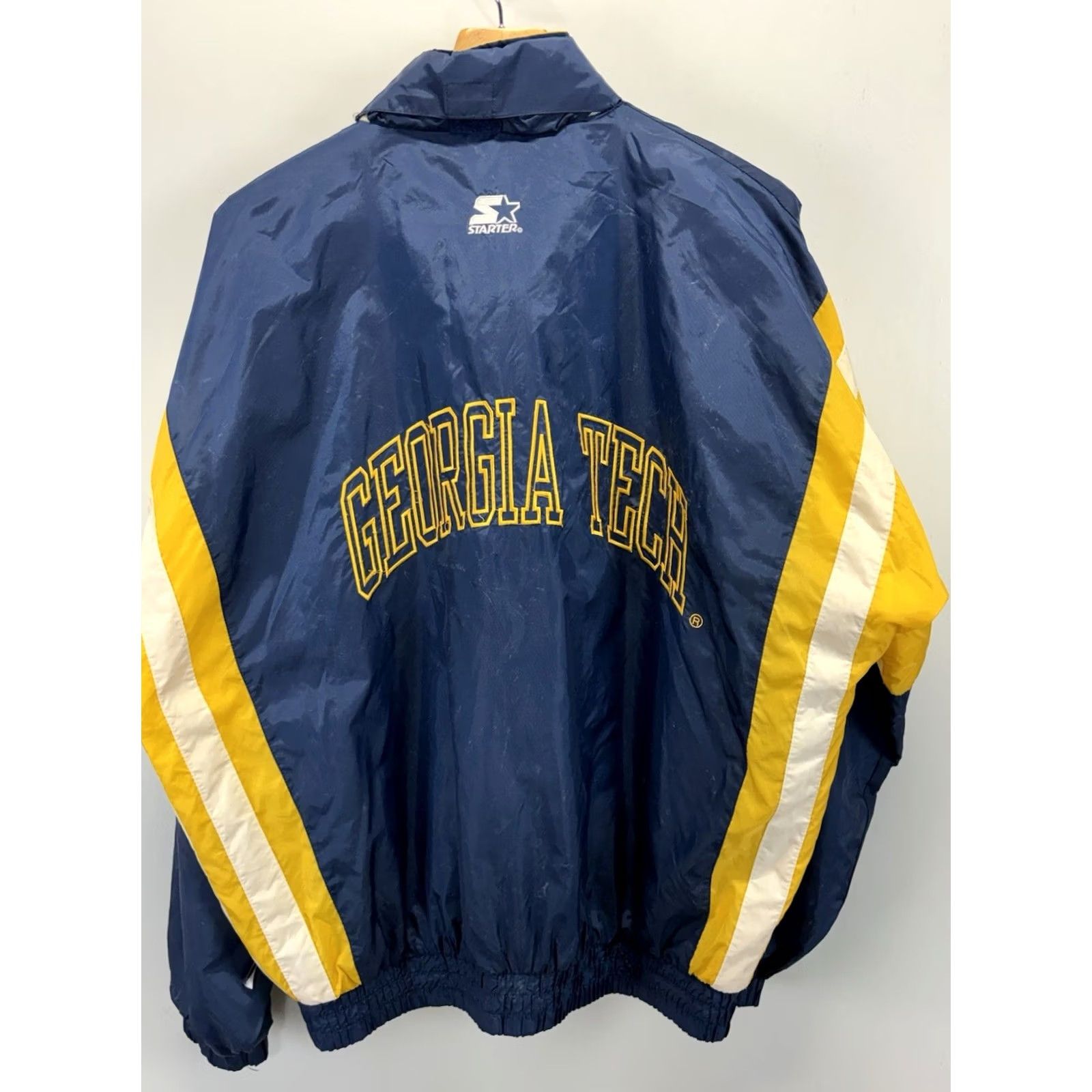 Starter VINTAGE Starter Georgia Tech Windbreaker Jacket Men XL Yellow Blue 90s Streetwear Mens Size US XL / EU 56 / 4 - 3 Thumbnail