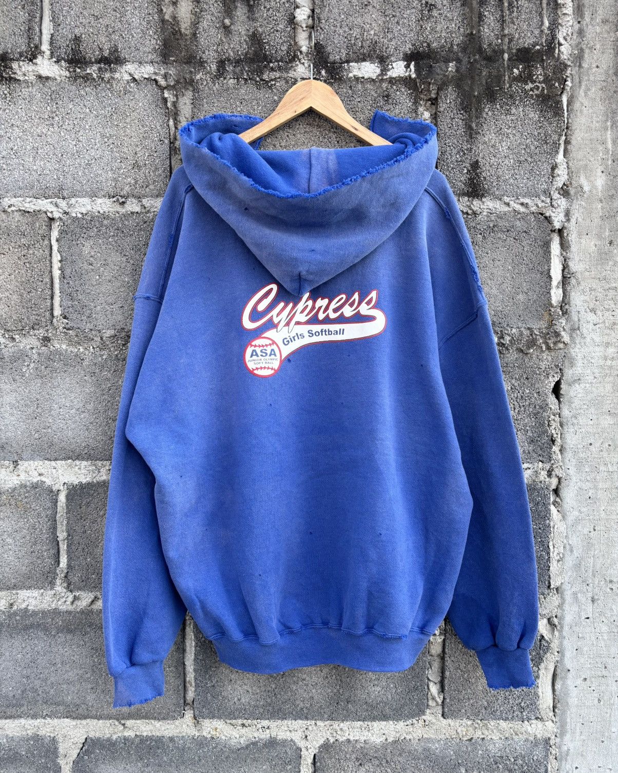 Russell Athletic Thrashed Distressed Hoodie Russell Faded Size US XXL / EU 58 / 5 - 11 Thumbnail