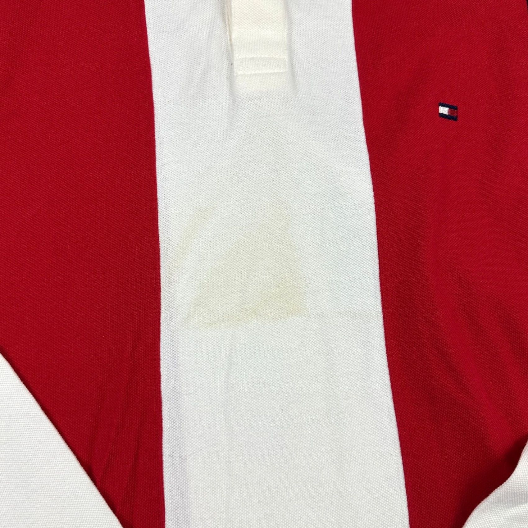Tommy Hilfiger VINTAGE Tommy Hilfiger Shirt Men XL Red Rugby Polo Spell Out Y2K 2001 Striped Logo Size US XL / EU 56 / 4 - 4 Thumbnail