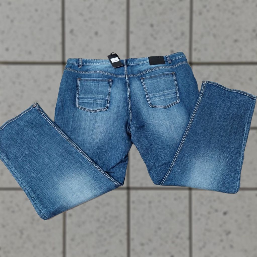 Denime Five Four Jeans Mens 44x32 Relaxed Straight Denim Stretch Blue 46x32 Big & Tall Mens Jeans Size US 44 / EU 60 - 1 Thumbnail
