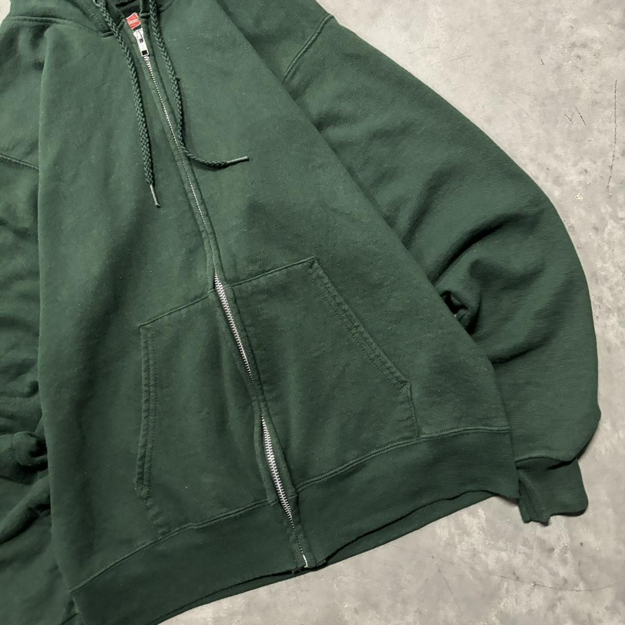 Russell Athletic × Vintage Crazy Vintage Y2K/2000s Forest Green Blank Russell Style Essential Zip Up Hoodie! Size S / US 4 / IT 40 - 4 Thumbnail