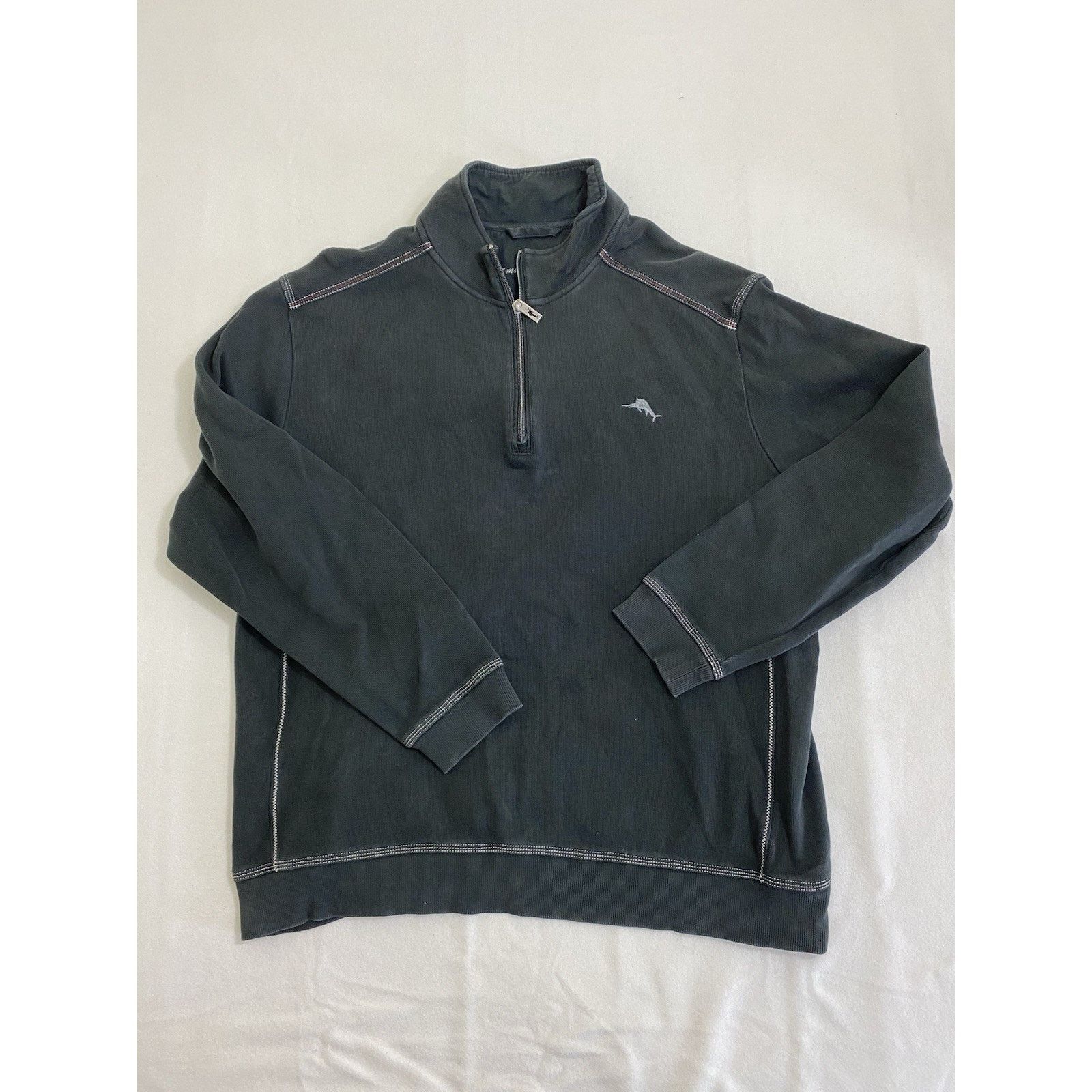 Tommy Bahama Tommy Bahama Tobago Bay Half-Zip Sweatshirt Mens XL Black Size US XL / EU 56 / 4 - 1 Thumbnail