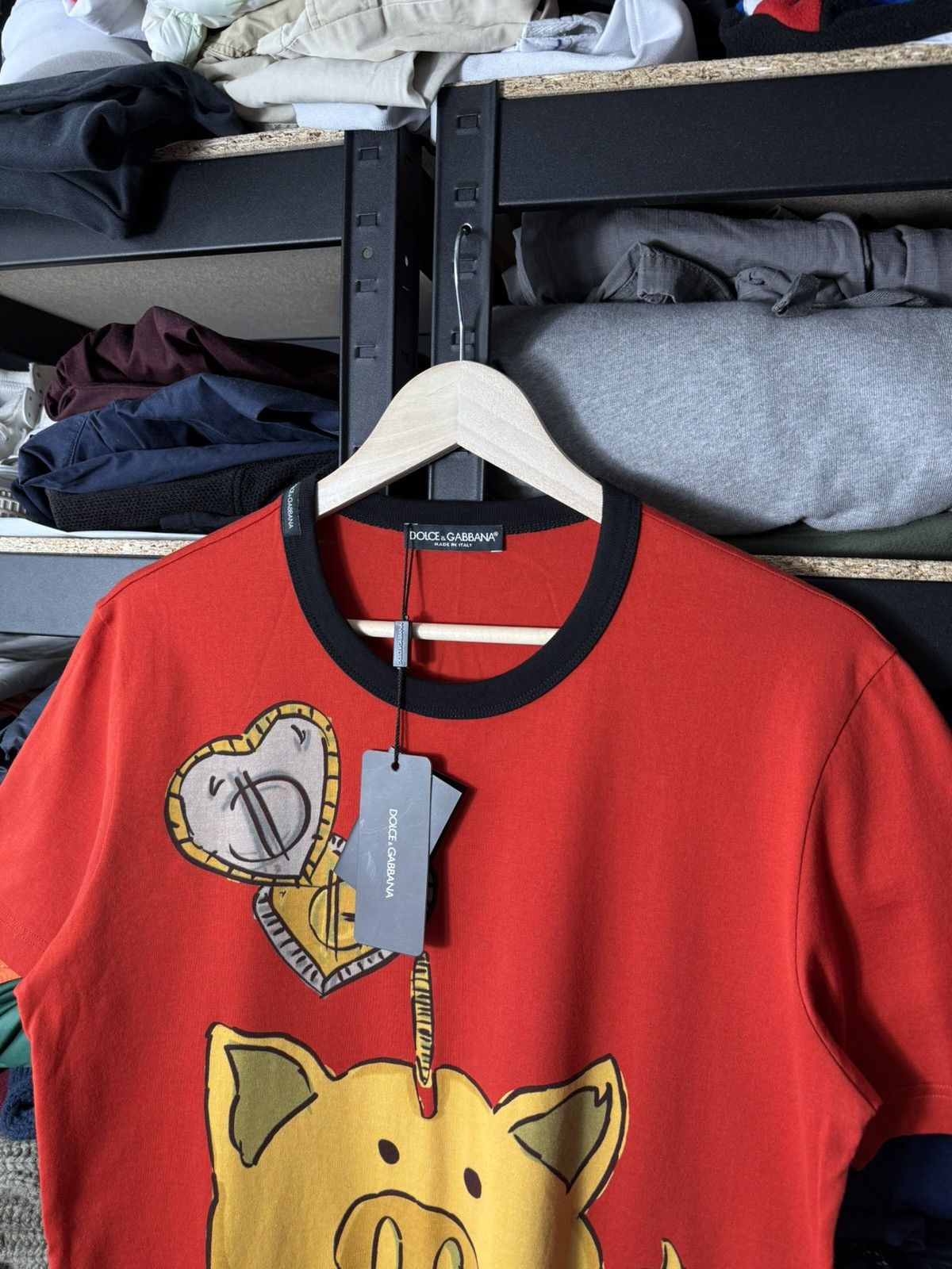 Dolce & Gabbana Dolce & Gabbana Year Of The Pig T-Shirt Red Graphic Tee Size US M / EU 48-50 / 2 - 4 Thumbnail