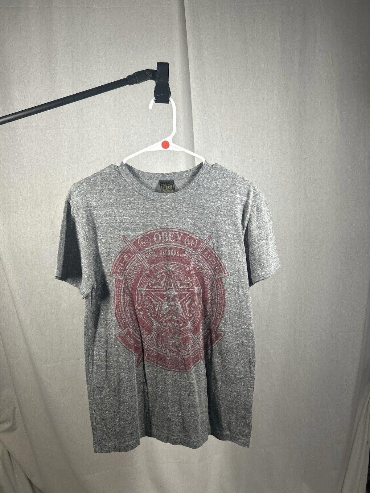 Designer Heather Gray Obey Propaganda T Shirt Made In USA Size US M / EU 48-50 / 2 - 1 Thumbnail