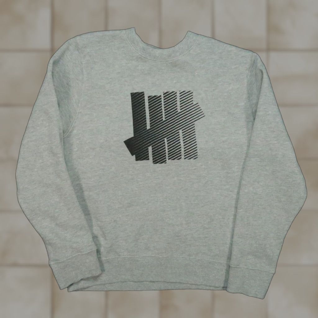 Vintage Undefeated Sweatshirt Mens Small Pullover Fleece Gray Cotton Polyamide Activewear
