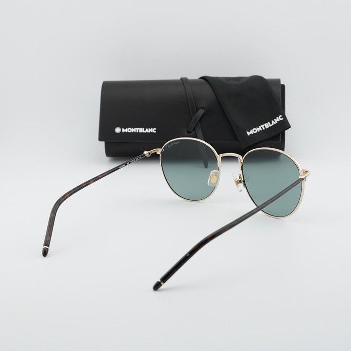 Montblanc Montblanc MB0343SA 002 Sunglasses Gold Round Frame Size ONE SIZE - 11 Thumbnail