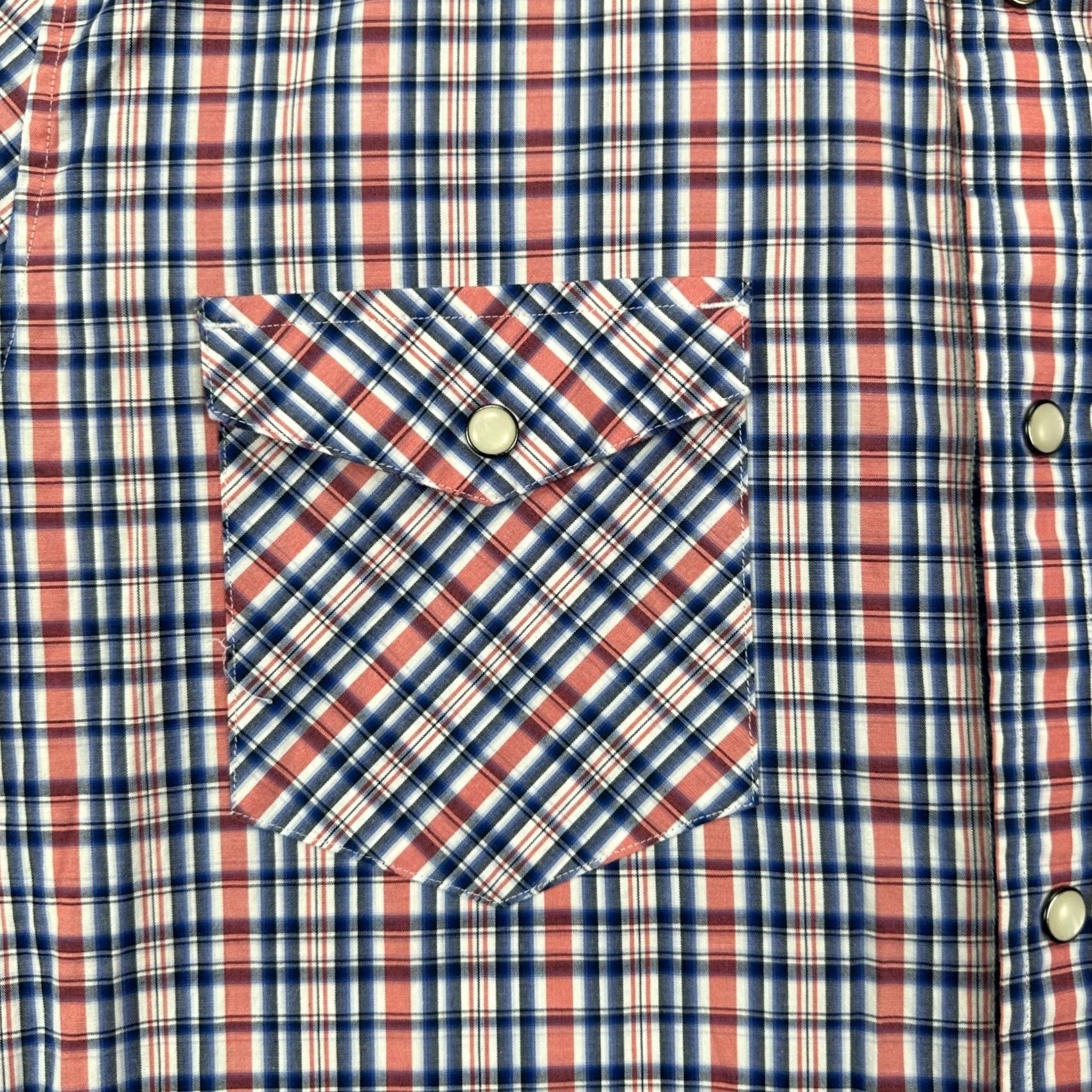 Banana Republic Banana Republic Shirt Mens L Red Blue Western Plaid Snap Pockets Button-Up Collared Long Sleeve Casual Workwear Mens Size US L / EU 52-54 / 3 - 4 Thumbnail