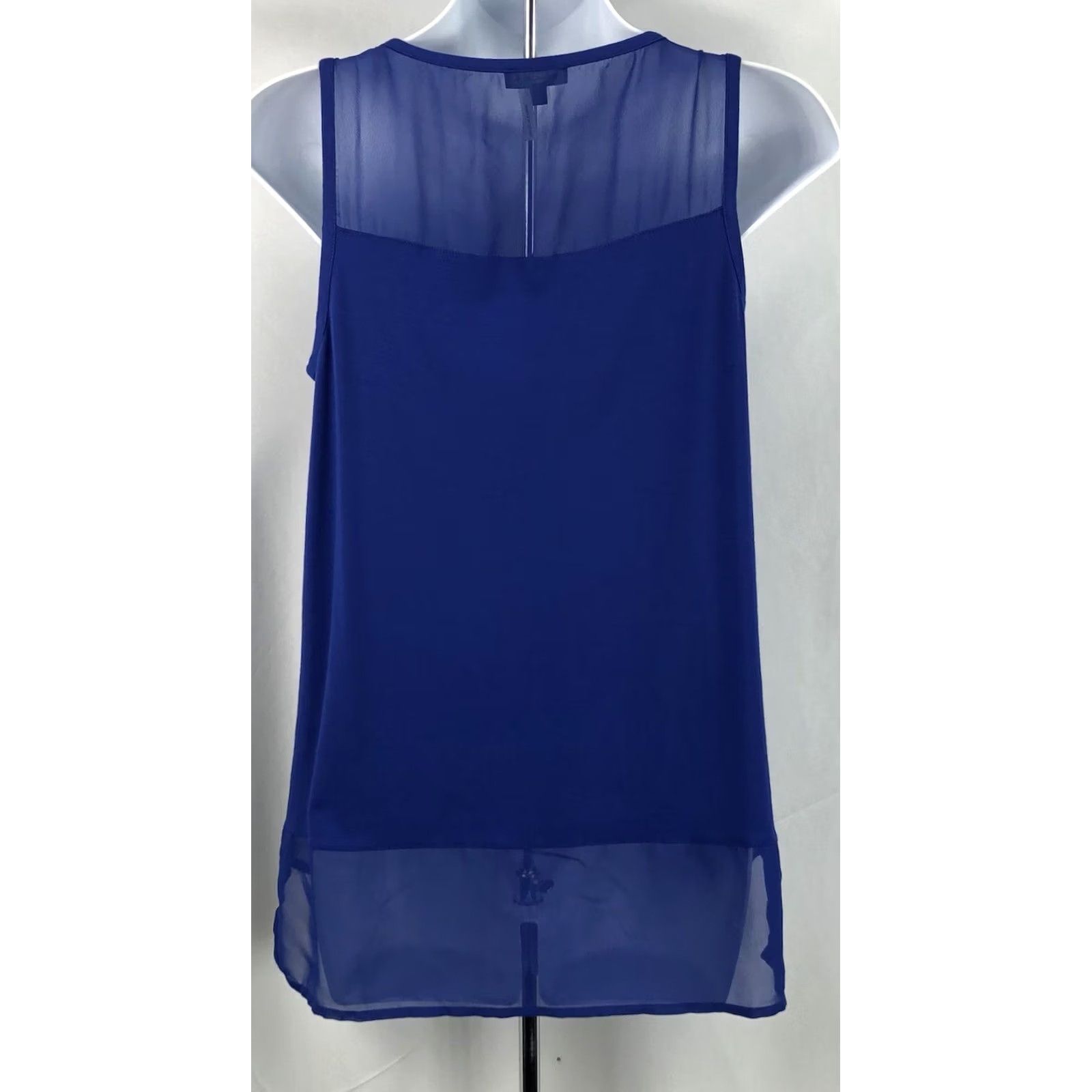 Vince Camuto Vince Camuto Sleeveless Top XS Blue Chiffon Slits Scoop Neck Casual Womens Size XS / US 0-2 / IT 36-38 - 3 Thumbnail