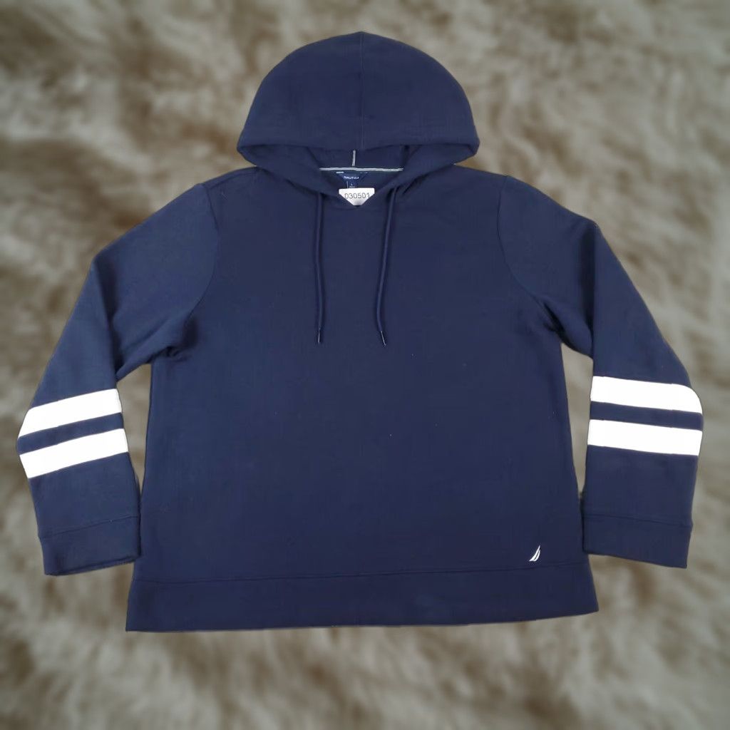 Nautica Nautica Sweater Womens Size Large Blue Pullover Hoodie Sweatshirt Ladies Size L / US 10 / IT 46 - 1 Thumbnail