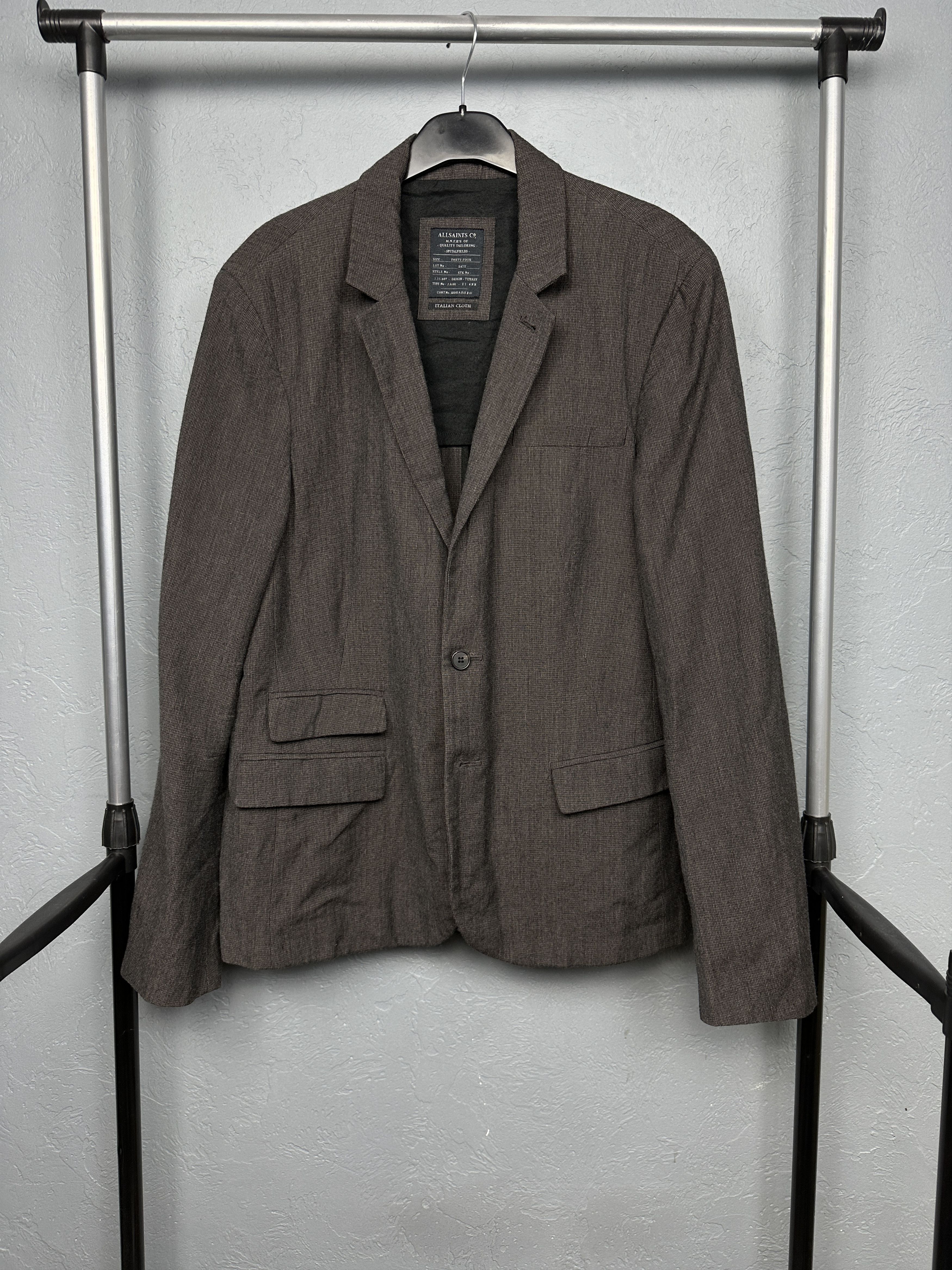 Allsaints Allsaints Anchorage Mens Wool Linen Blazer Jacket Size US L / EU 52-54 / 3 - 1 Thumbnail