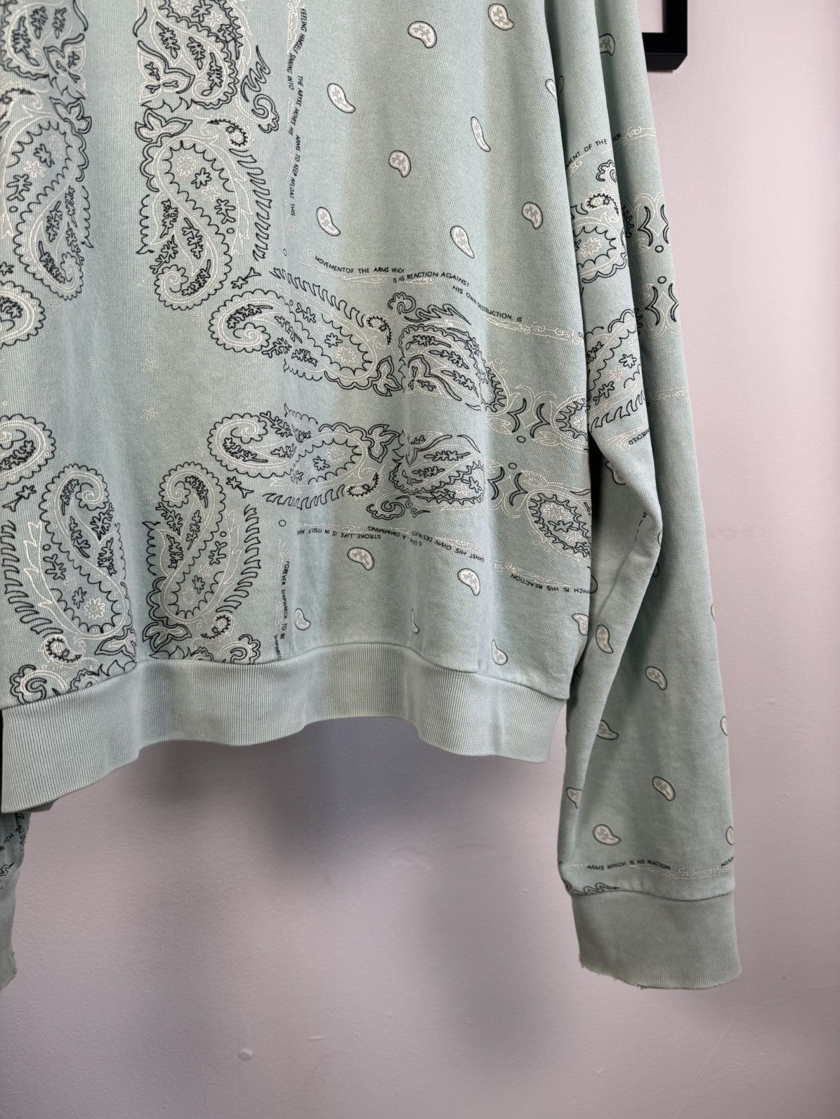 Raf Simons 🚭ARCHIVE GRAIL🚭 F/W 2004-2005 "WAVES" SEAFOAM PAISLEY HOODIE Size US XL / EU 56 / 4 - 19 Thumbnail