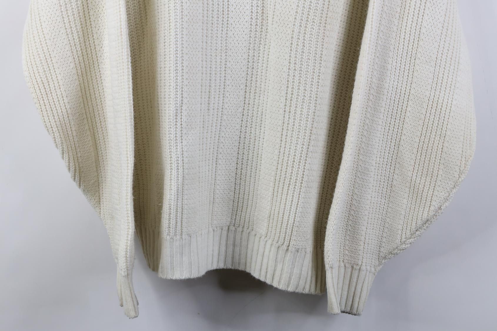 Vintage Vintage 70s Streetwear Zig Zag Ribbed Knit Sweater Cream USA Size US L / EU 52-54 / 3 - 3 Thumbnail