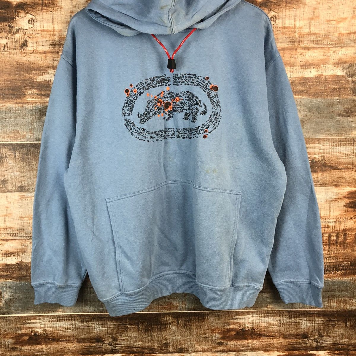 Ecko Unltd. Ecko Unltd vintage ripped baggie Blue Hoodie #A1957 Size US M / EU 48-50 / 2 - 3 Thumbnail