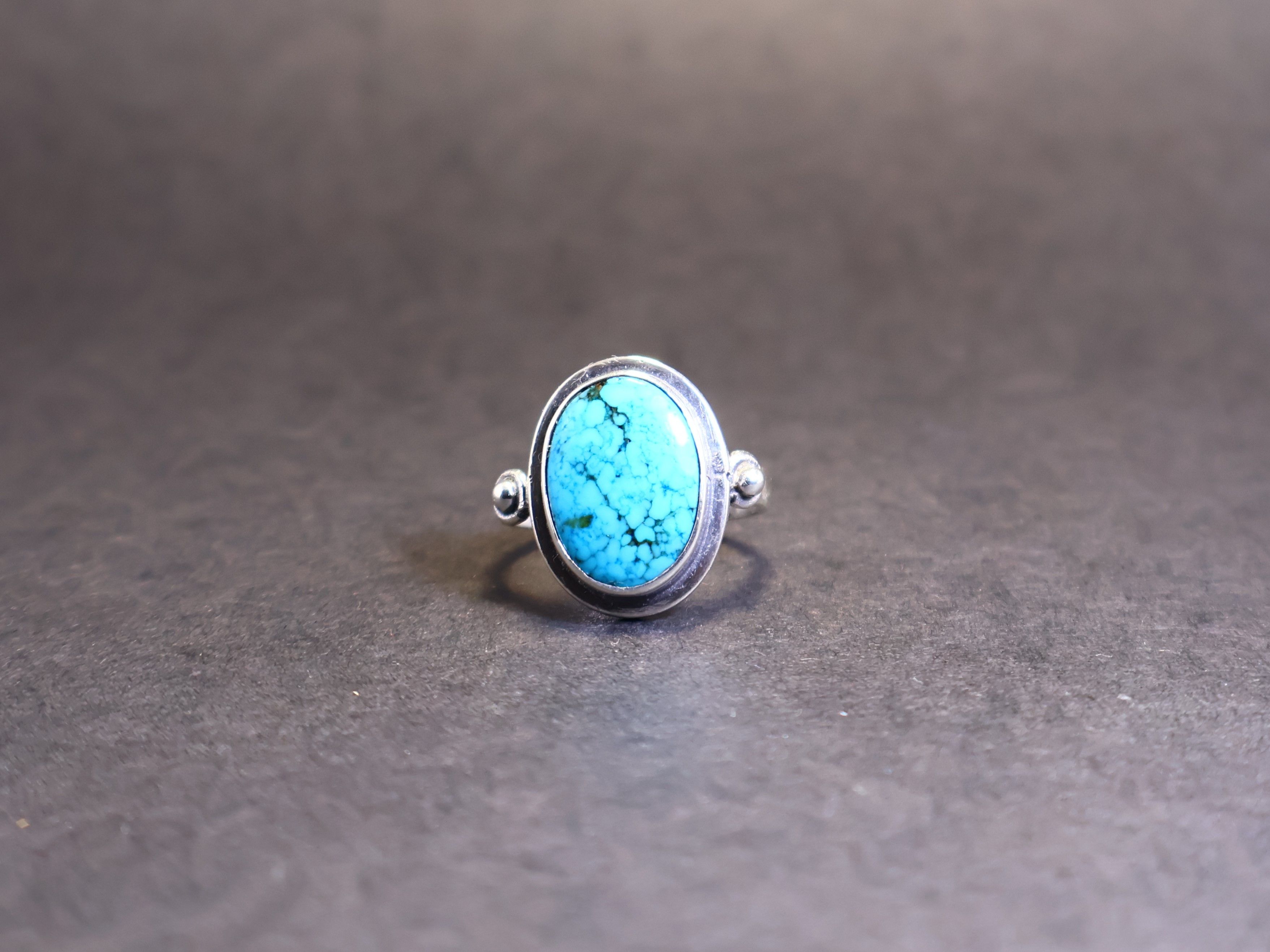 Handmade Turquoise Ring, Sterling Silver Handmade Green Gemstone Ring Size ONE SIZE - 9 Thumbnail