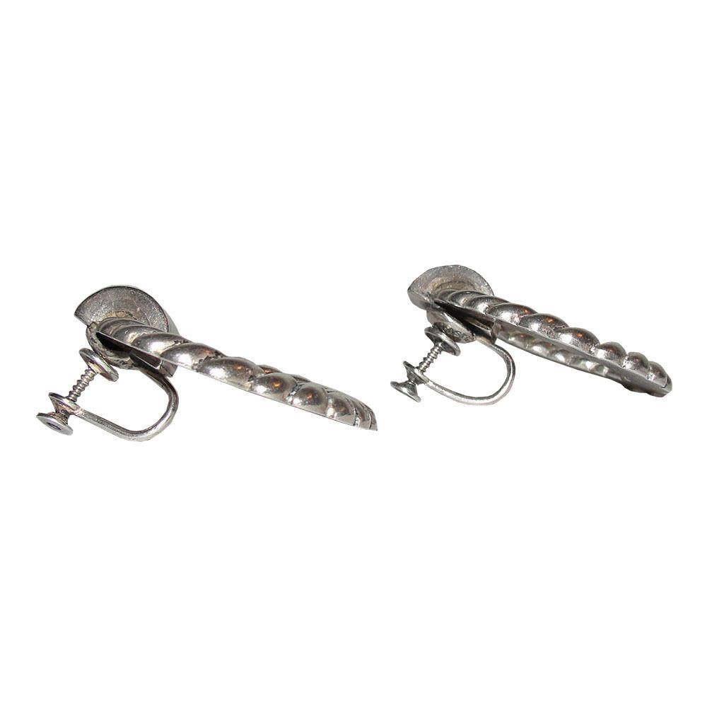Designer Los Castillos Taxco Mexico Sterling Hoop Dangle Earrings Size ONE SIZE - 2 Thumbnail