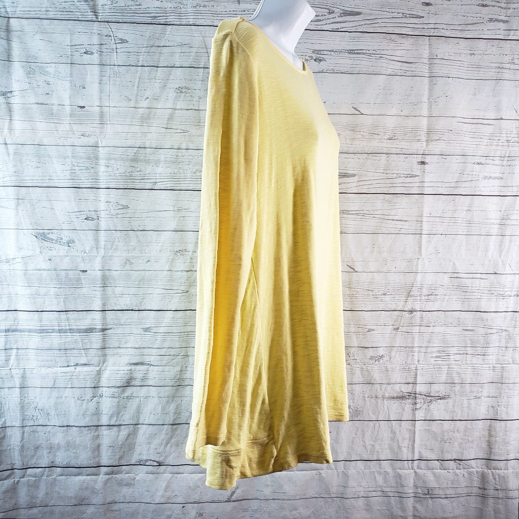 J. Jill J Jill Tunic Boat Neck Pima Long Sleeve Yellow Sz Medium Womens Size M / US 6-8 / IT 42-44 - 3 Thumbnail