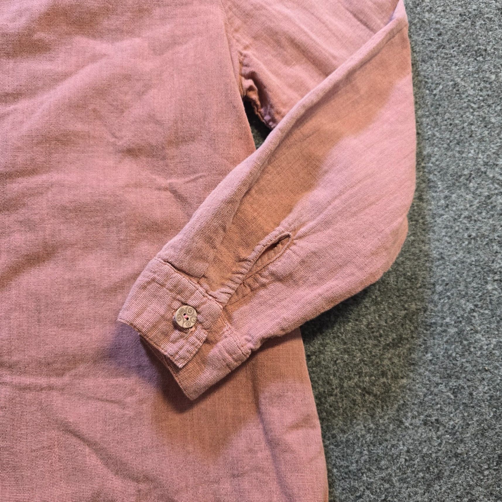 Pinko Focus Top Womens Blouse Shirt Medium Pink Button Gauze Texture Pockets Lagenlook Boho Vintage No Size M / US 6-8 / IT 42-44 - 3 Thumbnail