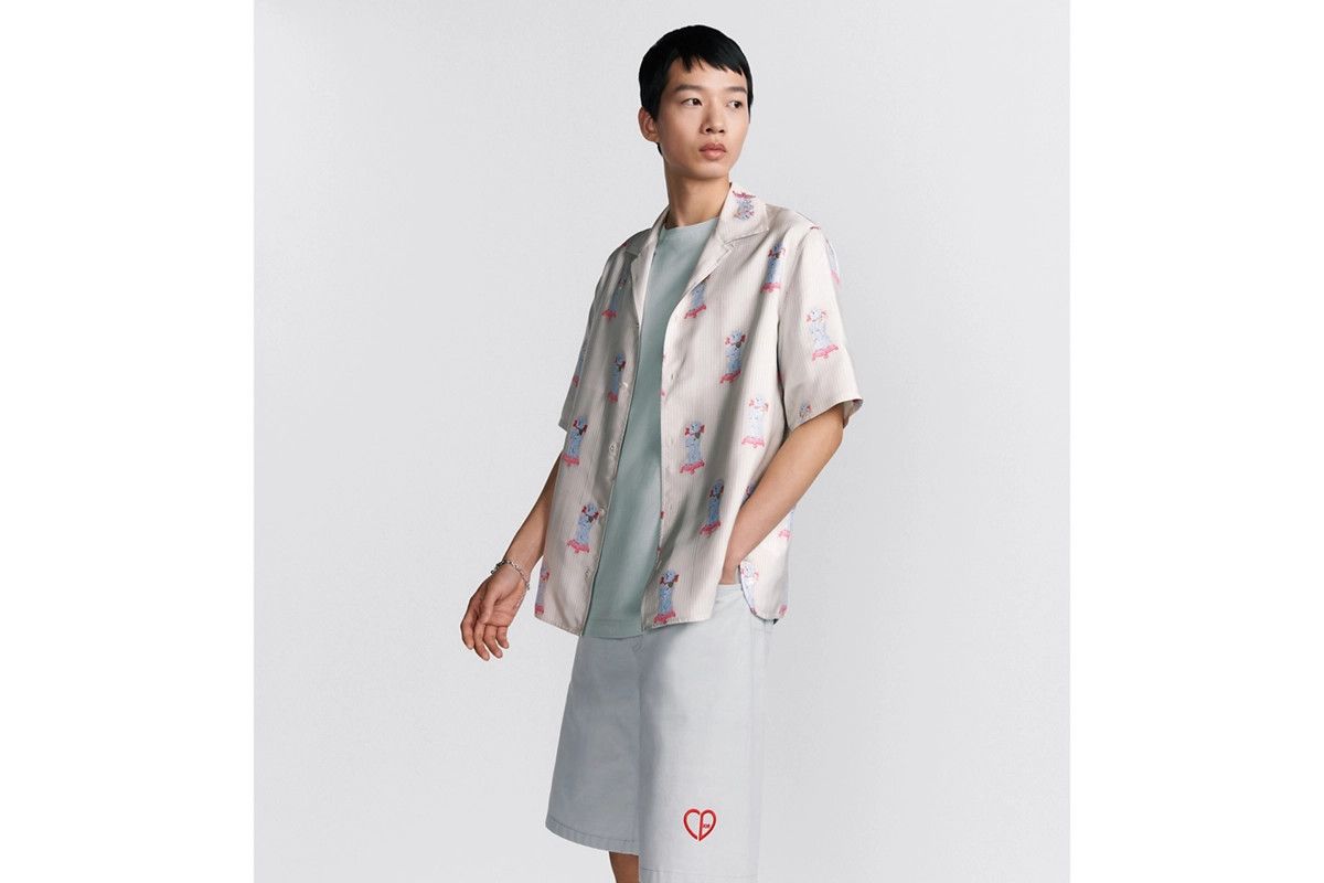 Dior o1bcso1str0226 Fluid Short-Sleeved Shirt in White Silk Size US L / EU 52-54 / 3 - 4 Thumbnail