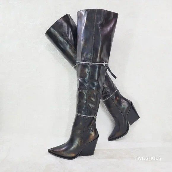 Other Alexa Western All in One Zipper Shaft Ankle Knee & Thigh Bo Size US 11 / IT 41 - 2 Thumbnail