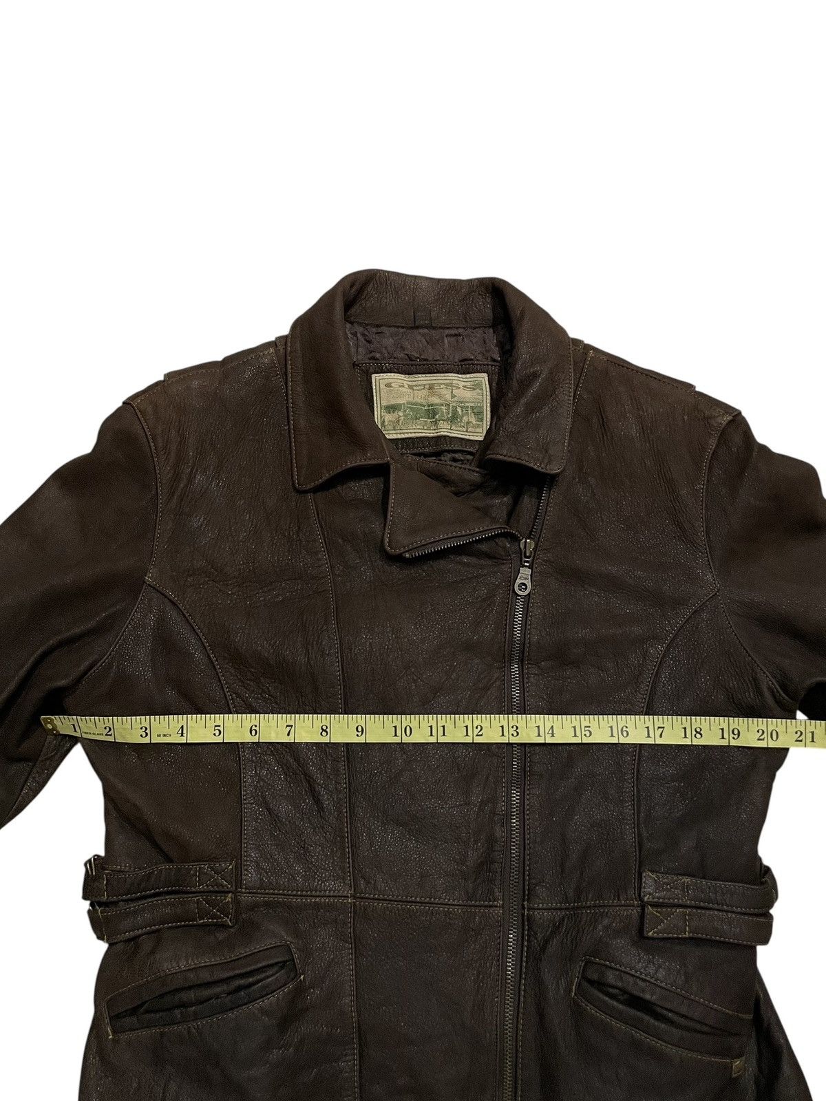 Guess 1990s Vintage GUESS Brown Leather Moto Jacket Size US M / EU 48-50 / 2 - 10 Thumbnail