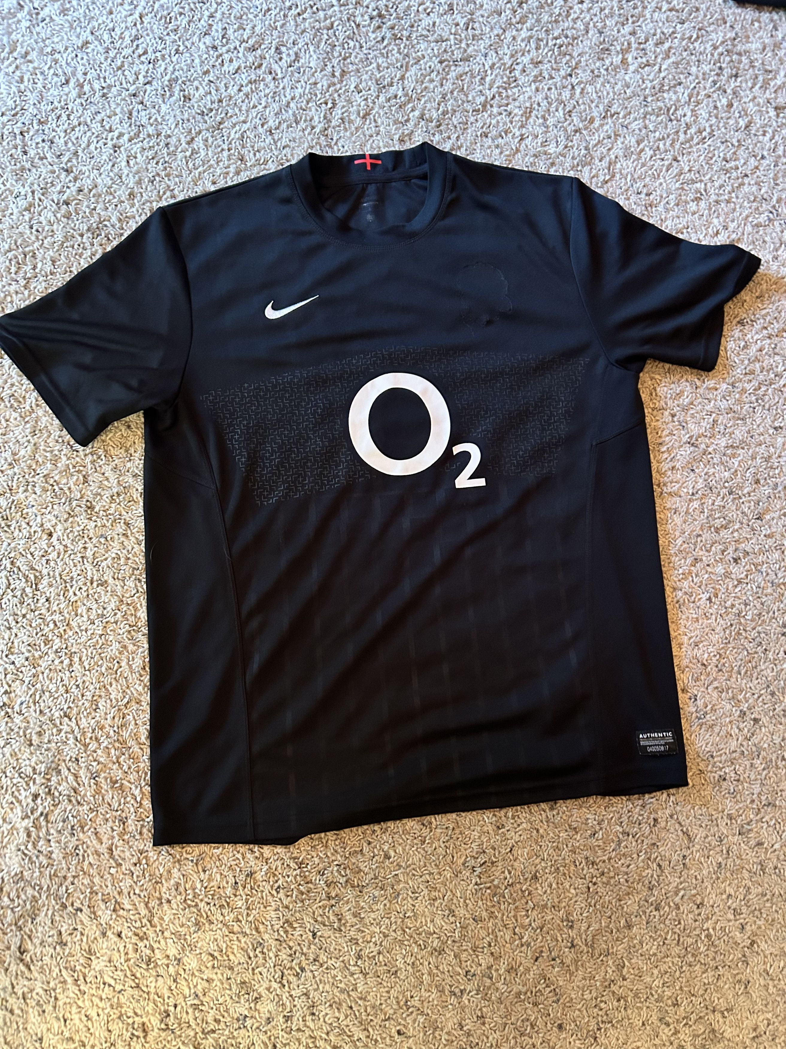 Nike MEN'S NIKE RUGBY UNION ENGLAND 2011/2012 AWAY SHIRT Size US L / EU 52-54 / 3 - 1 Thumbnail