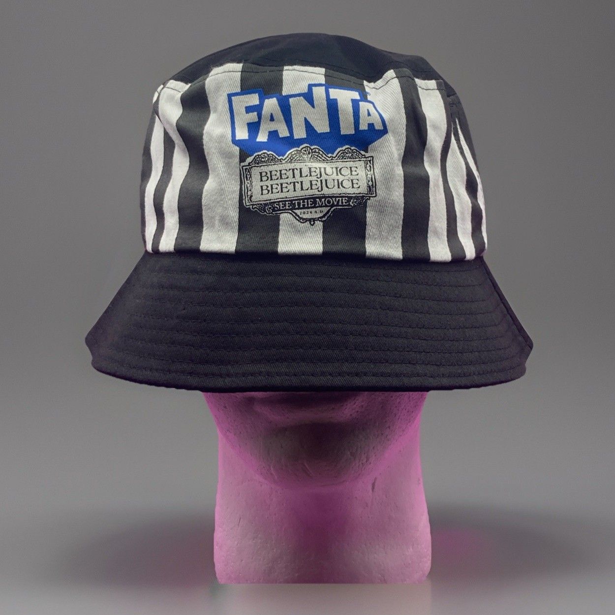Other NWT Beetlejuice Fanta Movie Promo Bucket Hat Striped Cap Size ONE SIZE - 1 Thumbnail