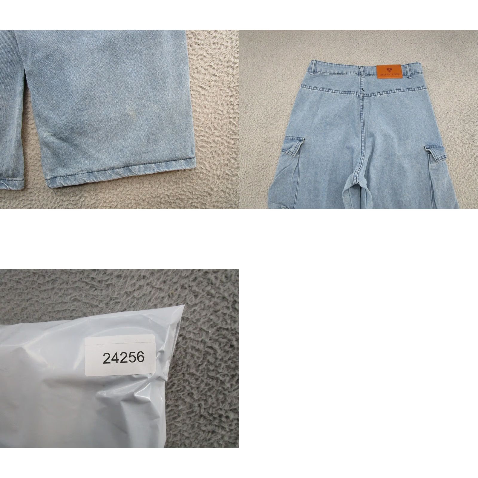 Vintage Elfric Eden Women's Wide-Leg Cargo Jeans Skater Grunge Size 26 Blue Size 26" / US 2 / IT 38 - 9 Thumbnail