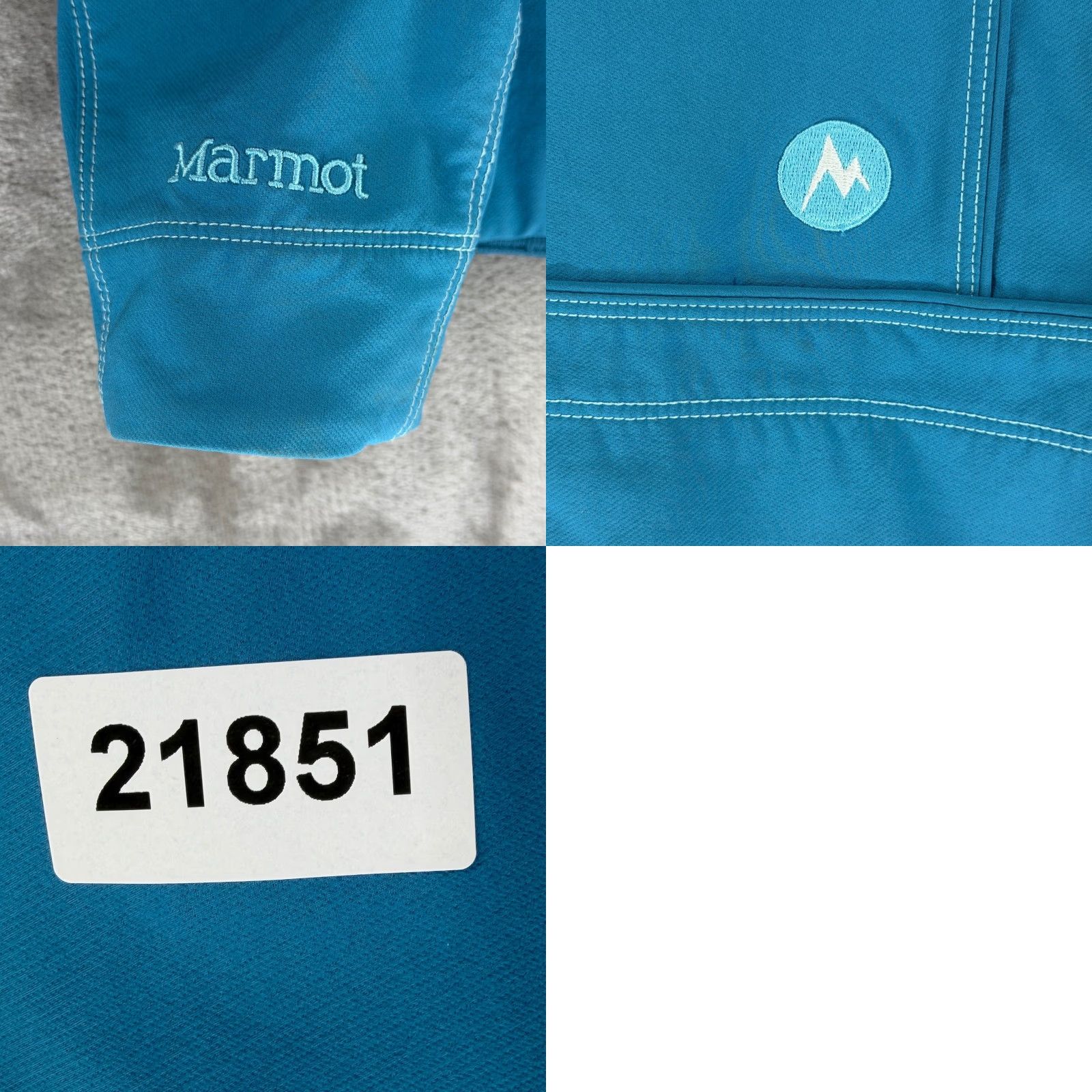 Marmot Marmot Womens XL Teal Blue Softshell Full Zip Hooded Jacket P8585-1-CM Contrast Size XL / US 12-14 / IT 48-50 - 9 Thumbnail