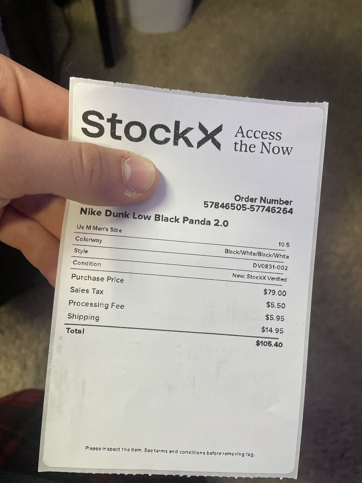 Nike Black Panda 2.0 Dunk Low Size US 10.5 / EU 43-44 - 8 Thumbnail
