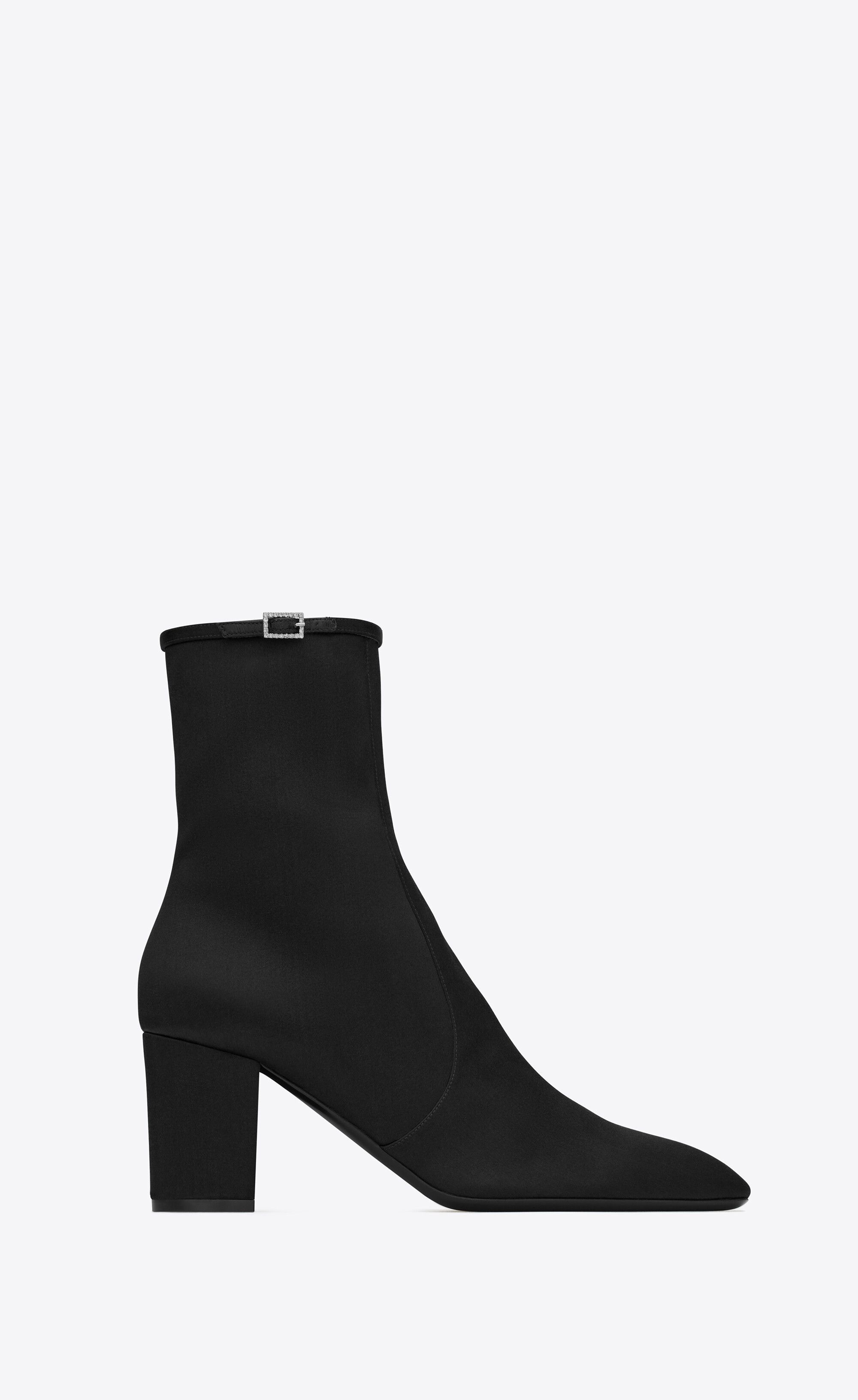 Saint Laurent Paris o1s1wg110225 762978 Betty Booties in Satin Crepe in Black Size US 8 / IT 38 - 1 Thumbnail