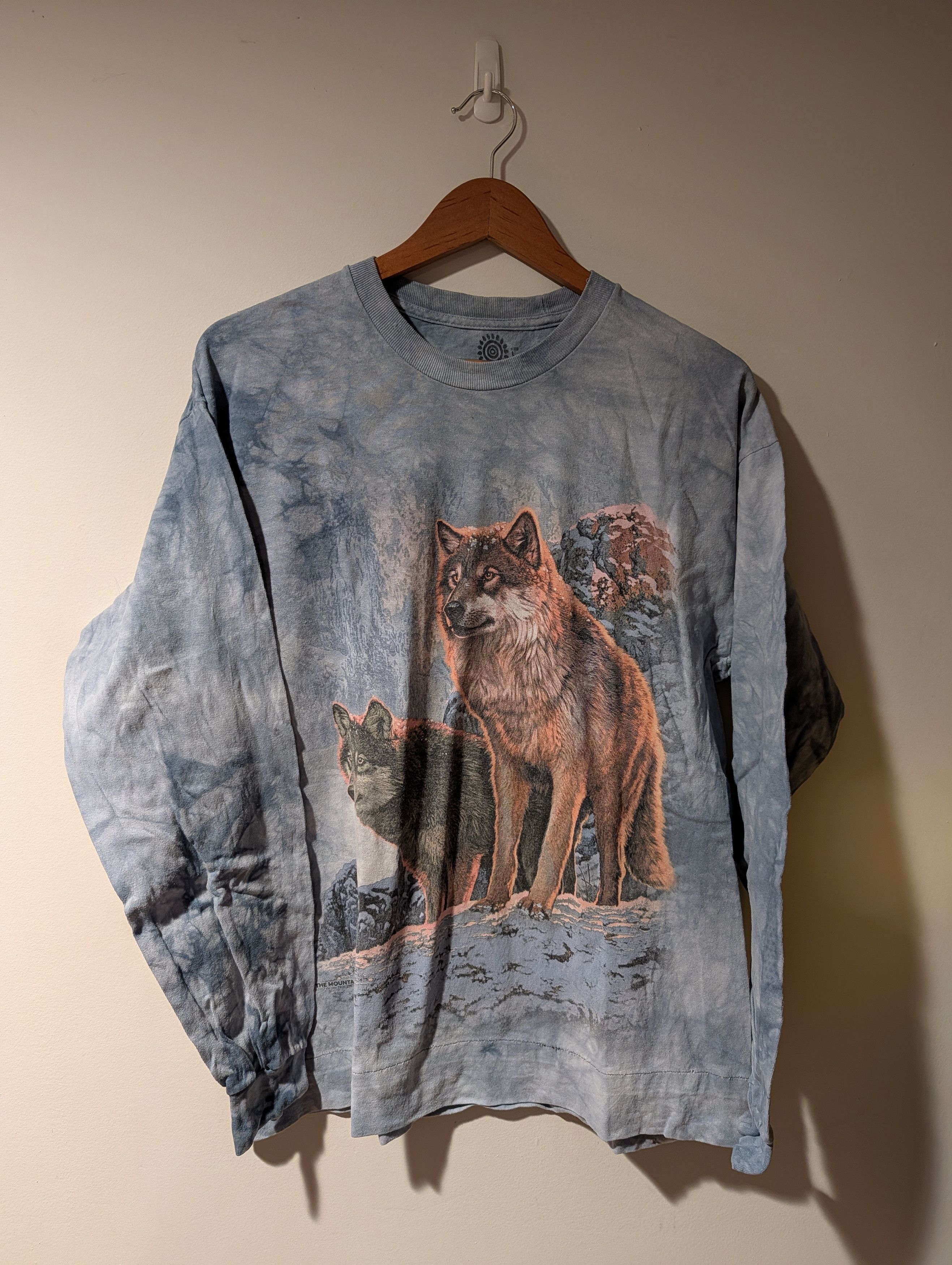 The Mountain Wolf Long Sleeve T-Shirt Tie Dye Animal Nature